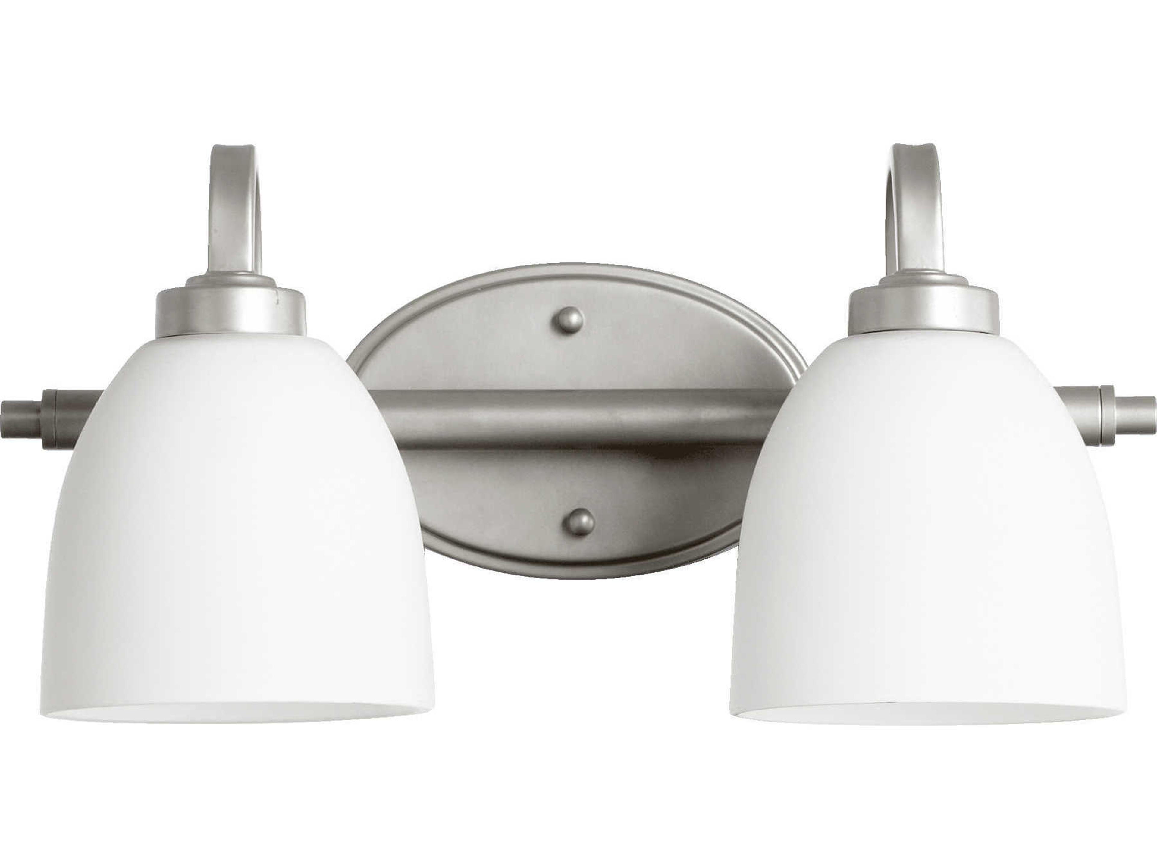 Quorum Reyes 2-Light Classic Nickel Glass Vanity Light