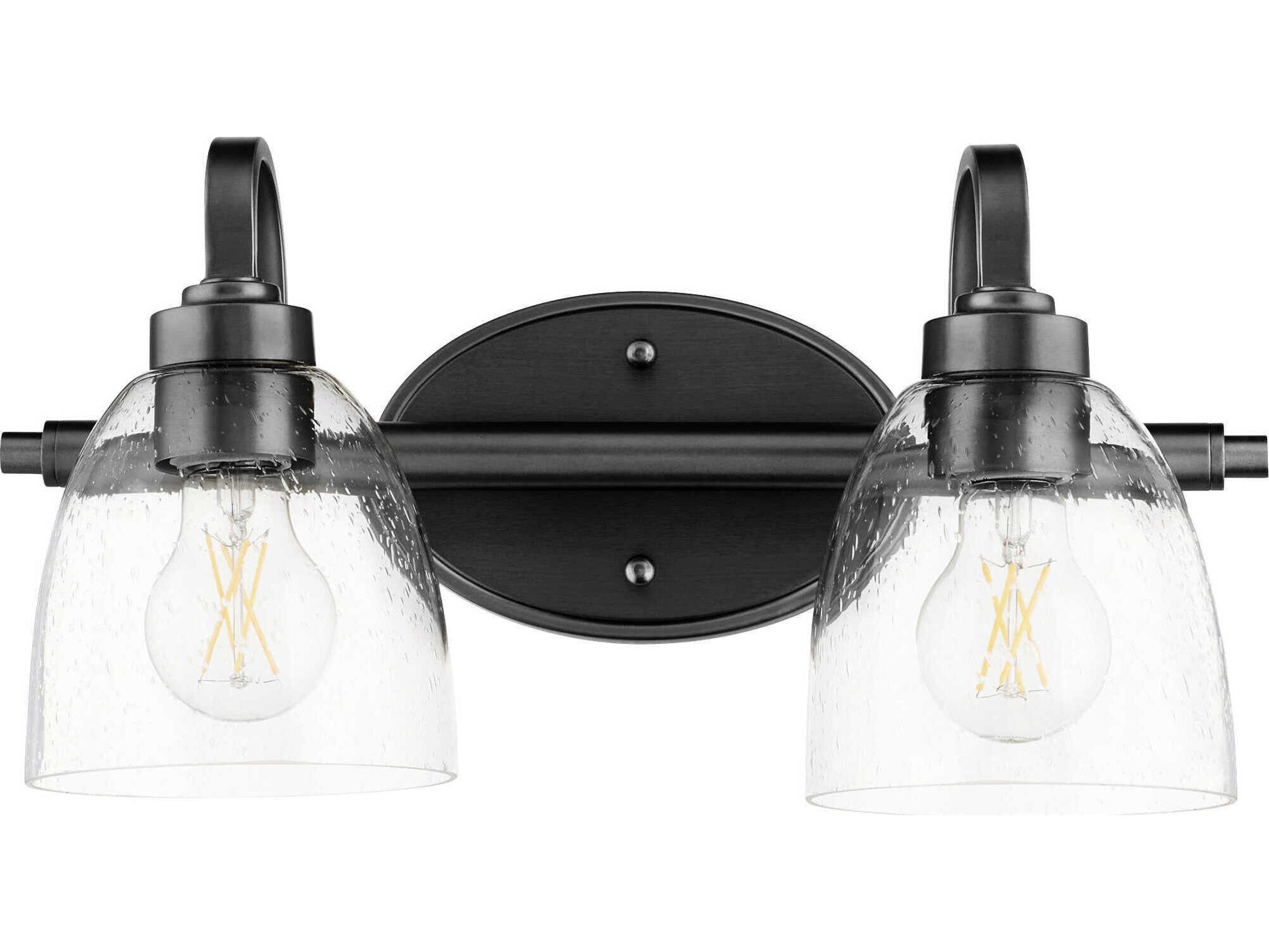 Quorum Reyes 2-Light Textured Black Vanity Light