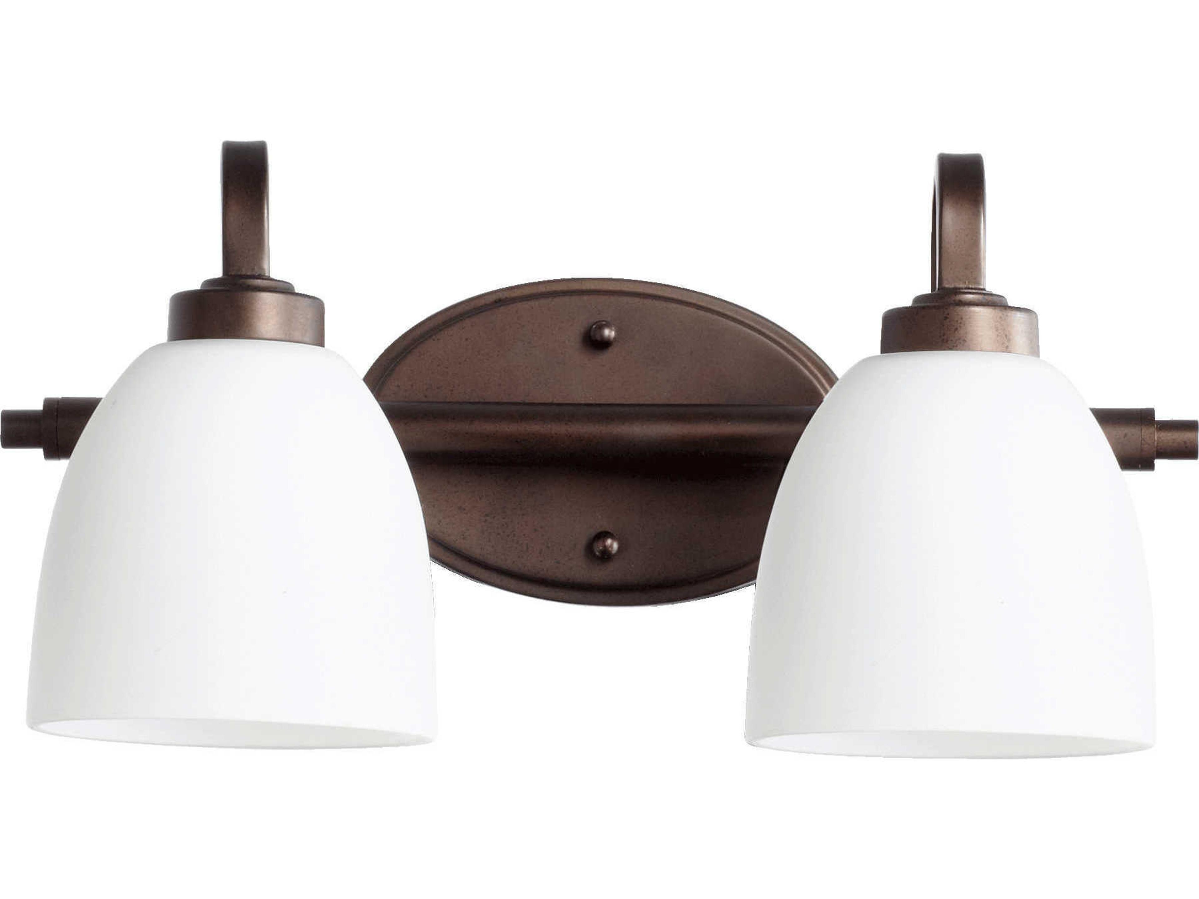 Quorum Reyes 2-Light Oiled Bronze Glass Vanity Light
