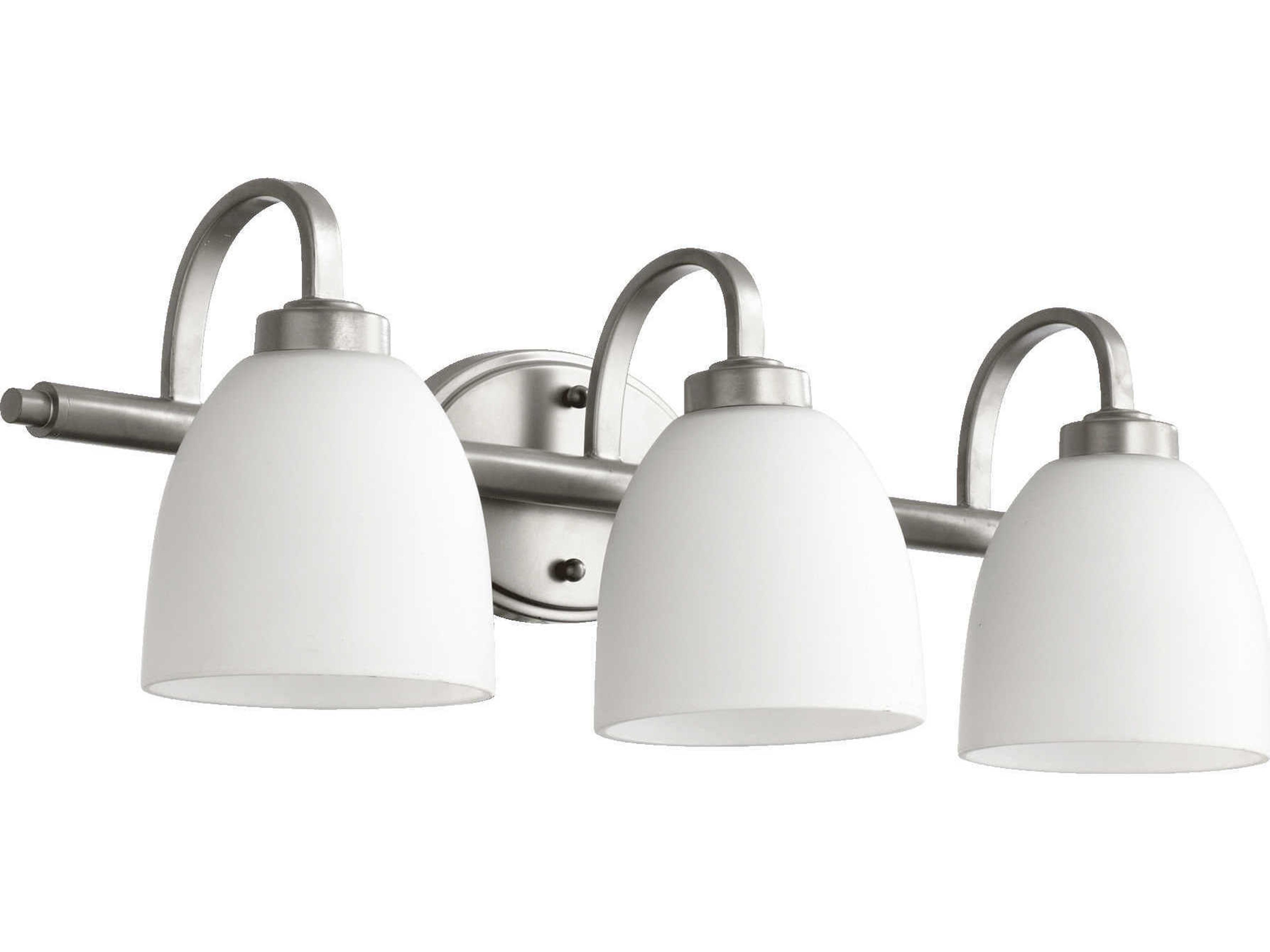 Quorum Reyes 3-Light Classic Nickel Glass Vanity Light
