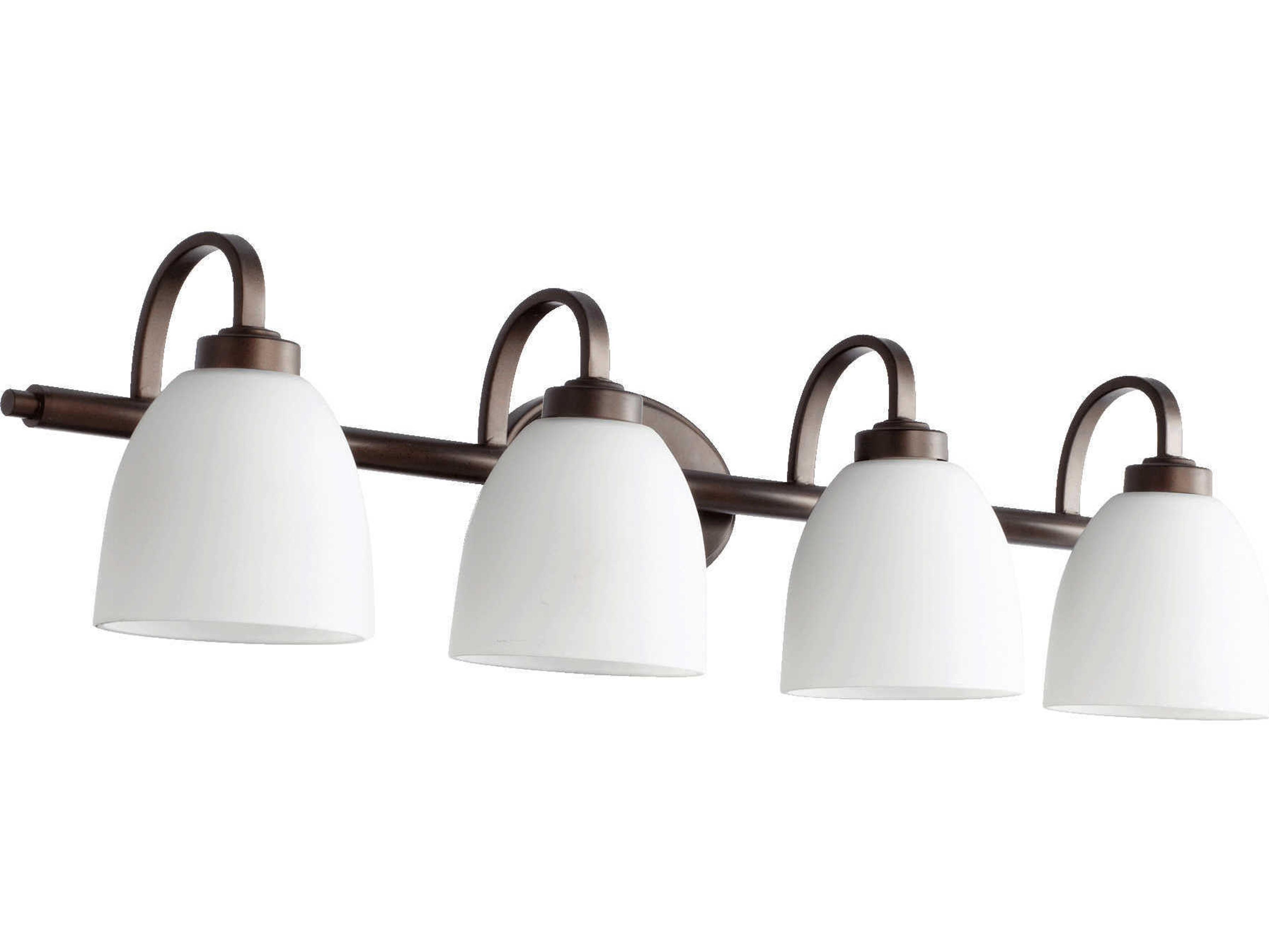 Quorum Reyes 4-Light Oiled Bronze Glass Vanity Light