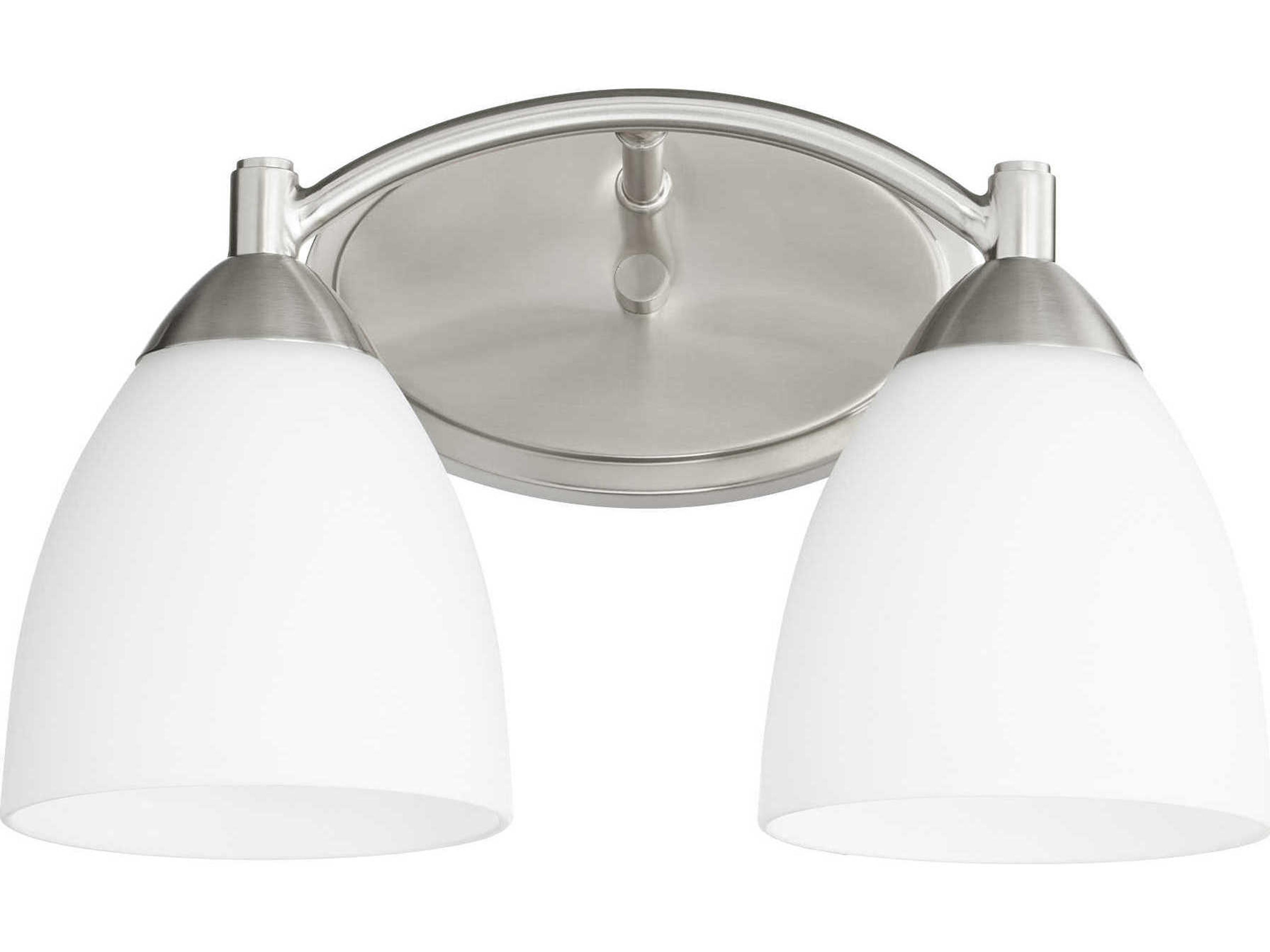 Quorum Barkley 2-Light Satin Nickel Glass Vanity Light