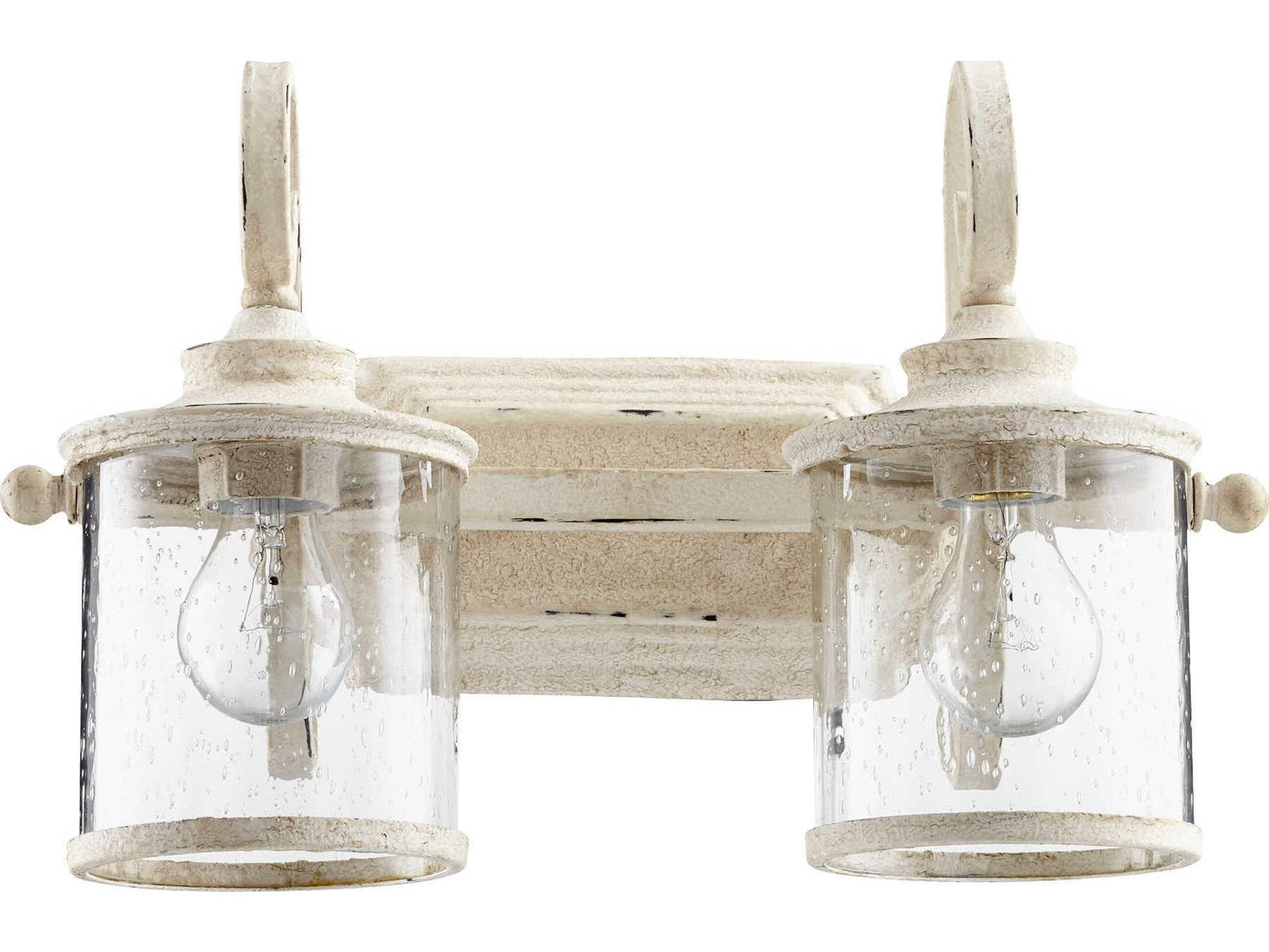 Quorum San Miguel 2-Light Persian White Glass Vanity Light