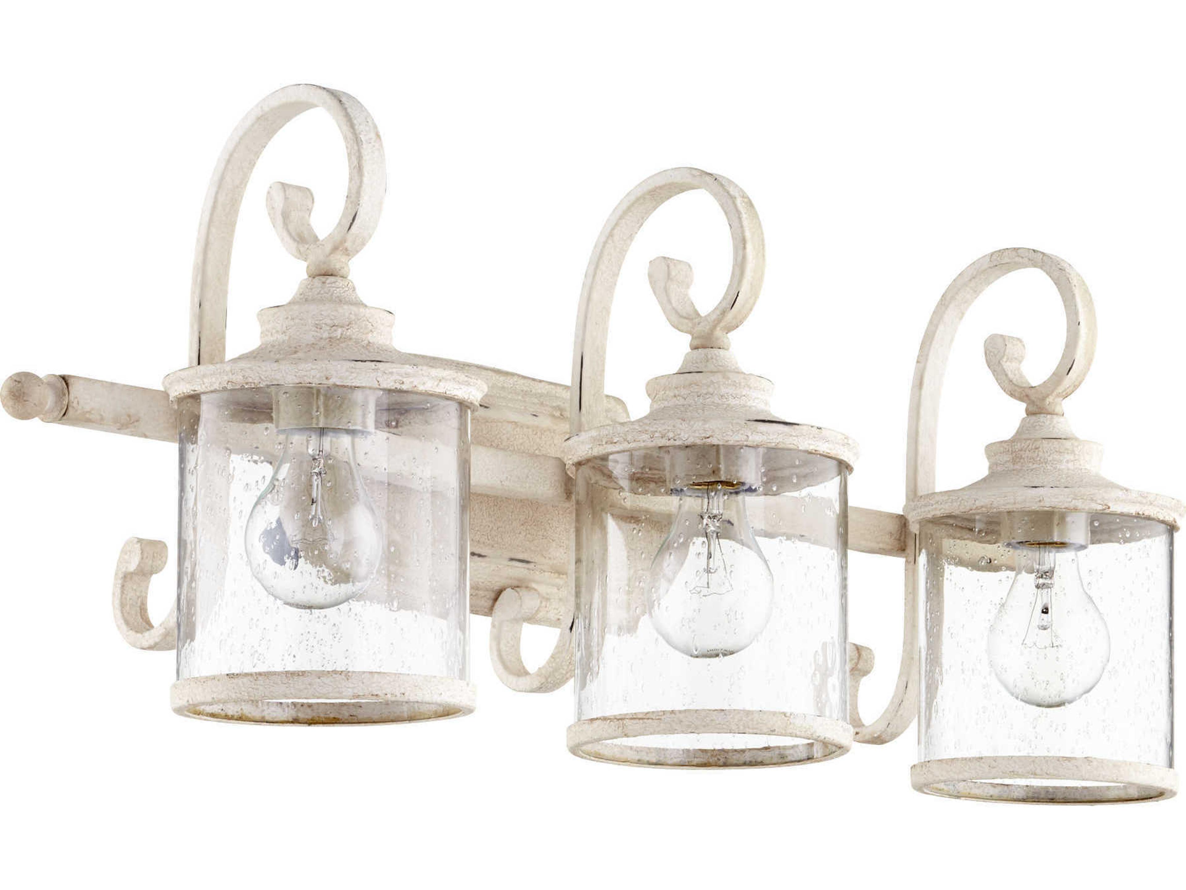 Quorum San Miguel 3-Light Persian White Glass Vanity Light