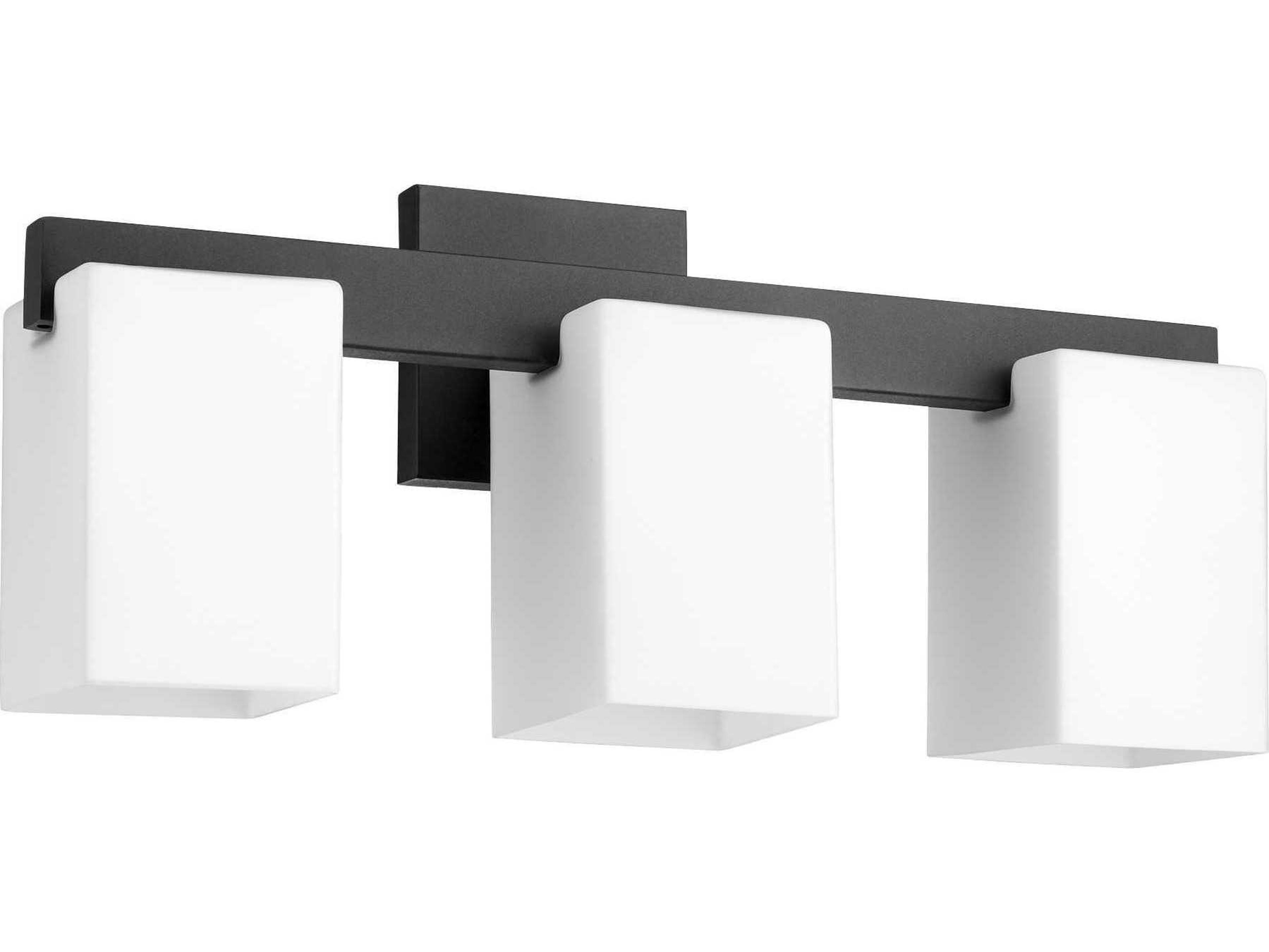 Quorum Modus 3-Light Noir Black Glass Vanity Light