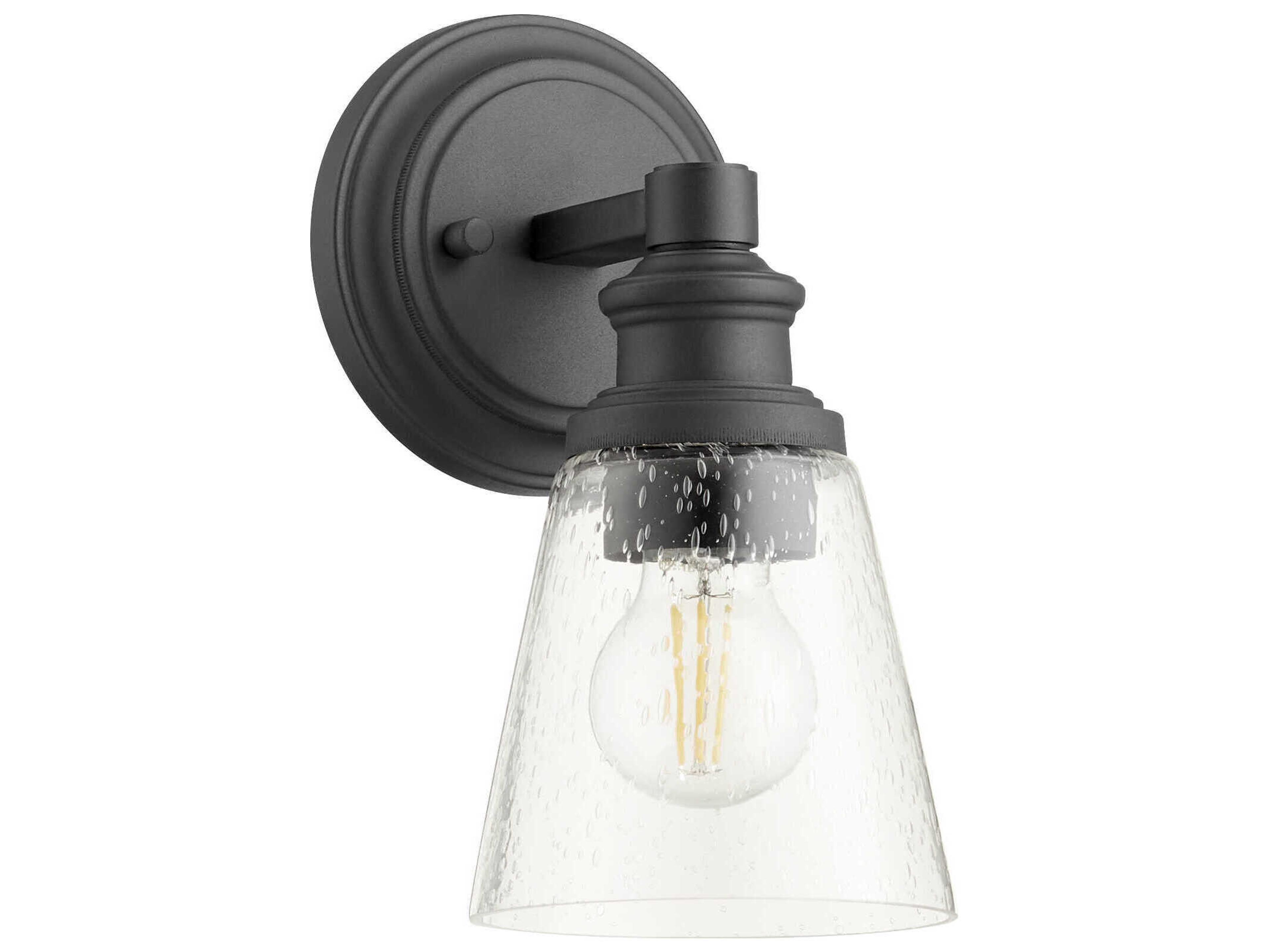 Quorum Dunbar 1-Light Noir Black Wall Sconce