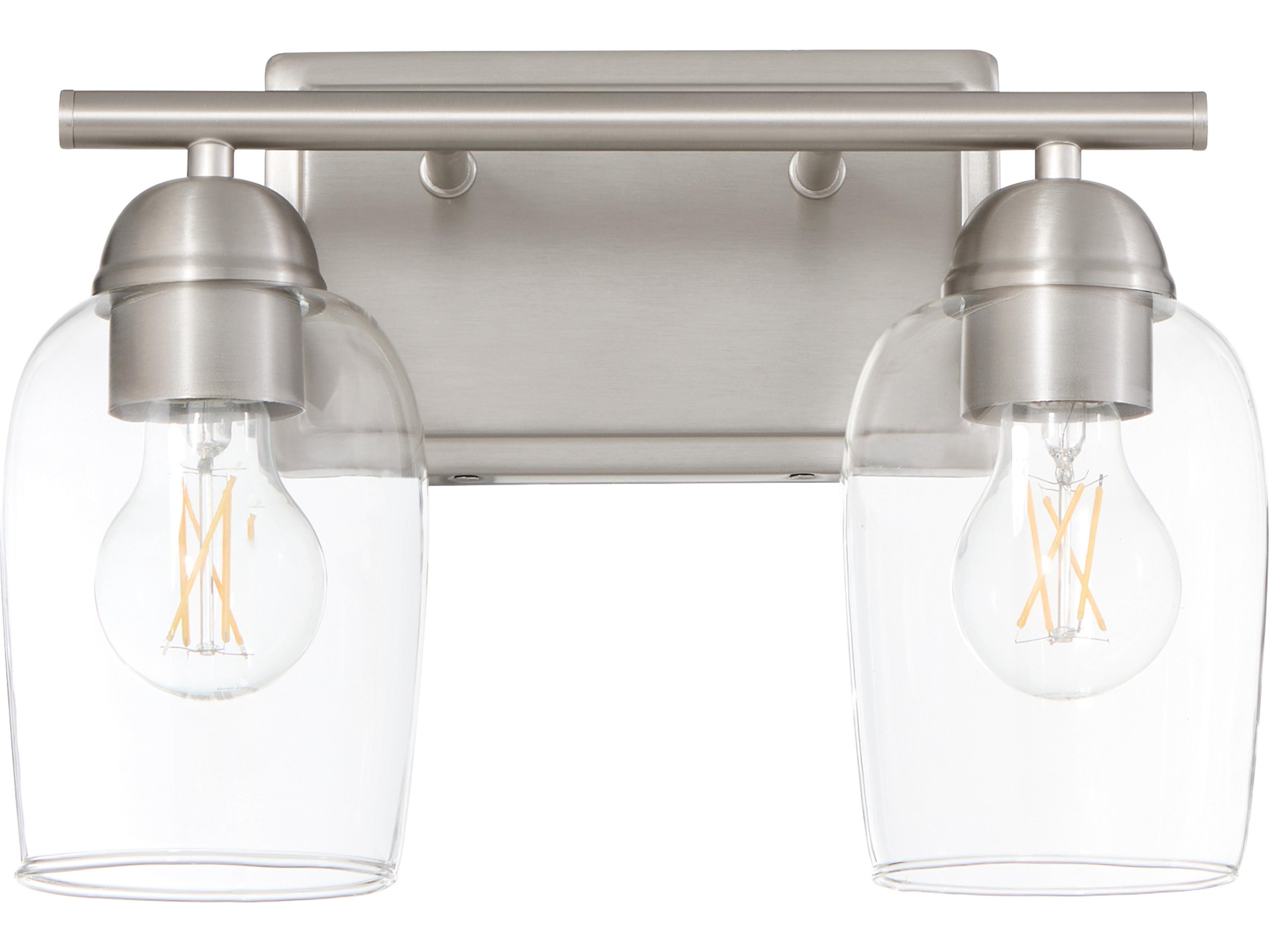 Quorum Wallinger 2-Light Satin Nickel Vanity Light