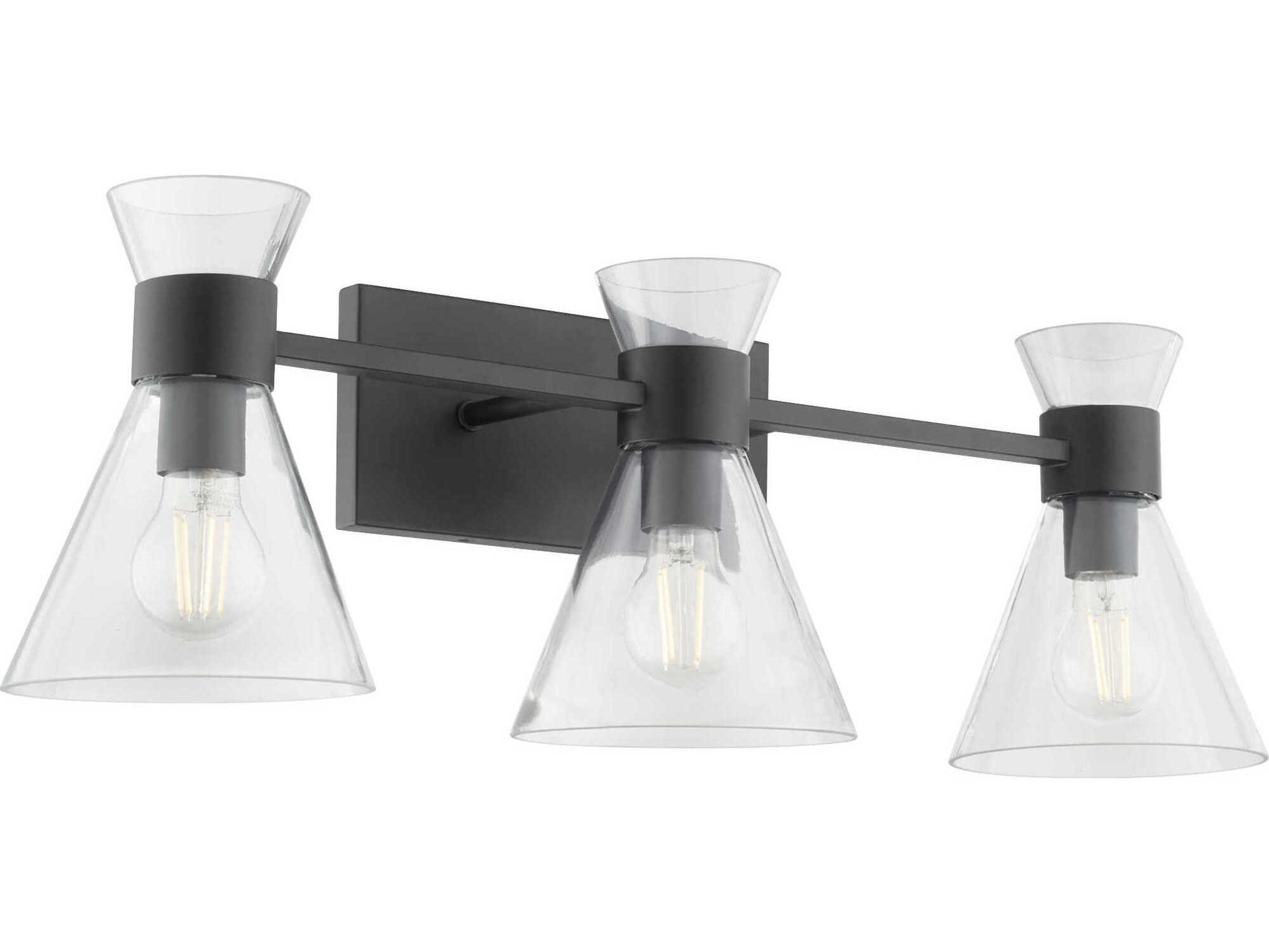Quorum Beldar 3-Light Matte Black Vanity Light