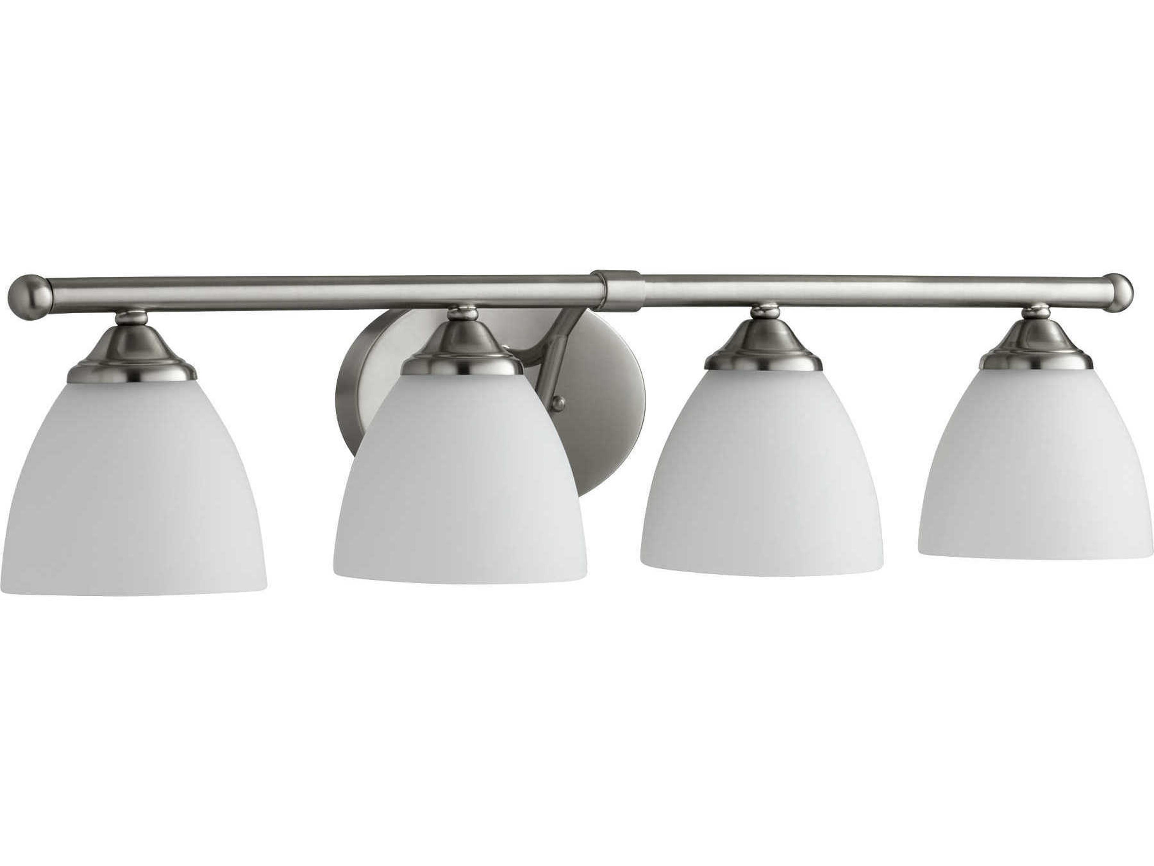 Quorum Brooks 4-Light Satin Nickel With Opal Glass Vanity Light