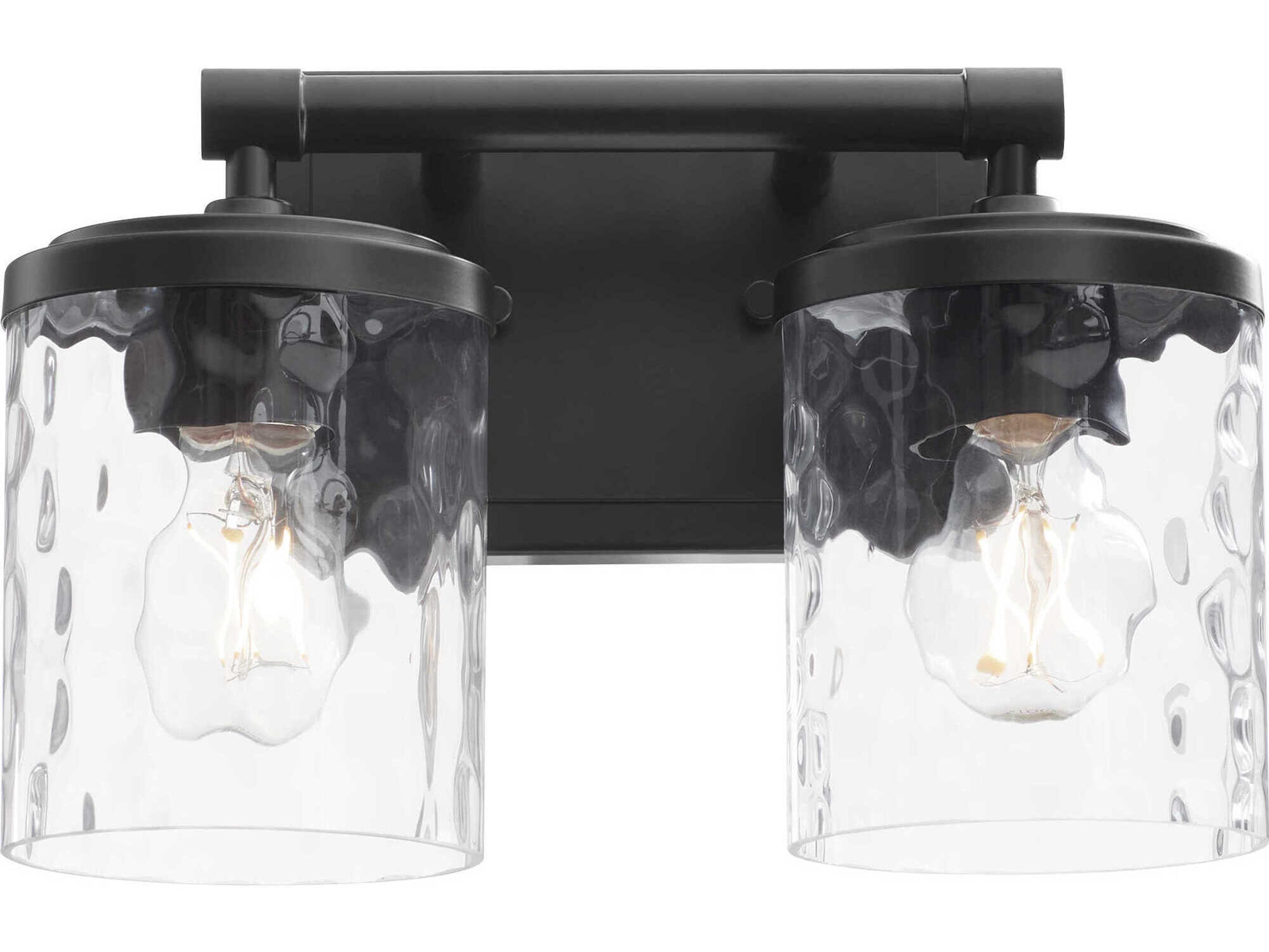 Quorum Starky 2-Light Matte Black Vanity Light