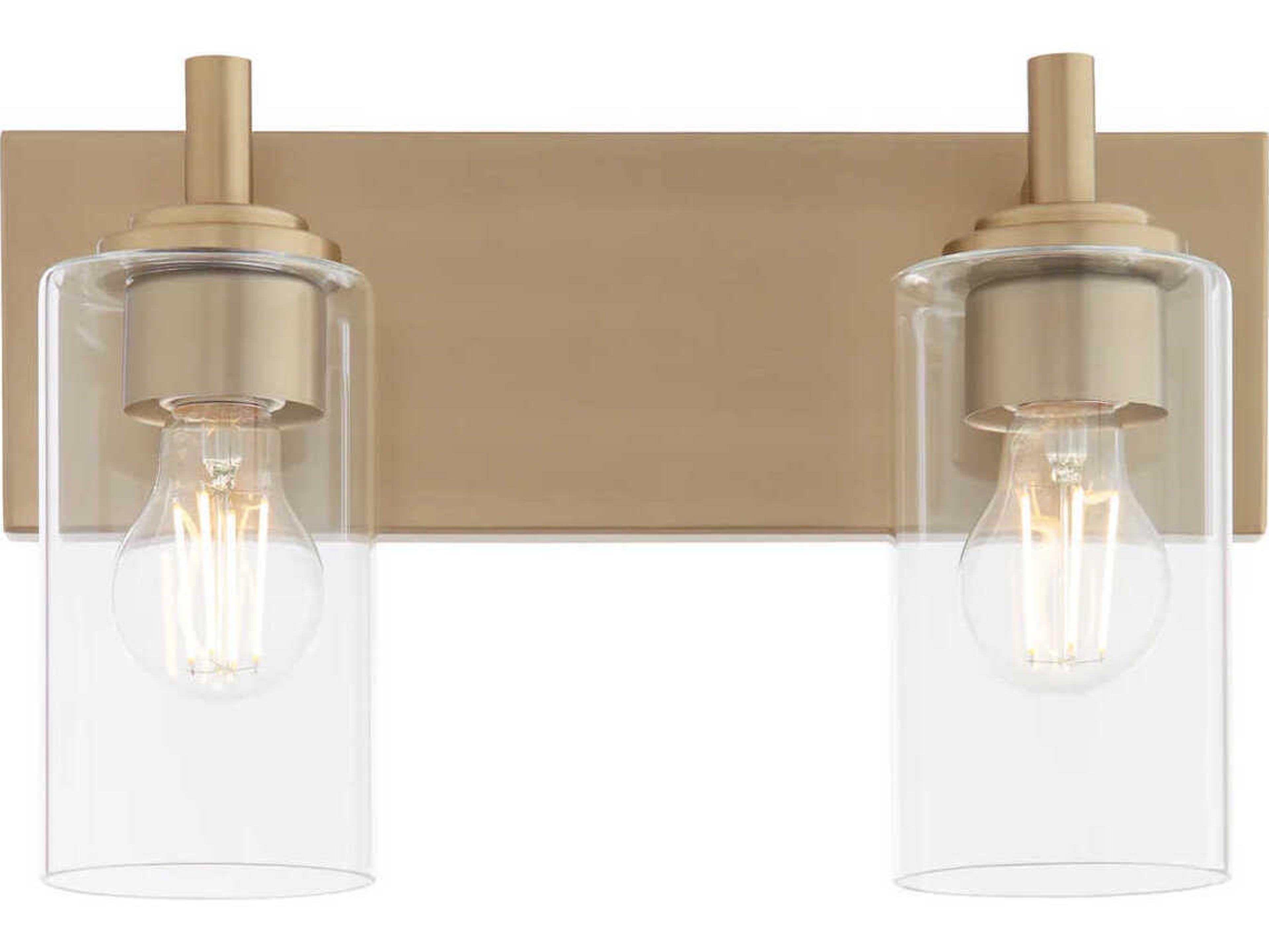 Quorum Fallstaff 2-Light Aged Brass Vanity Light