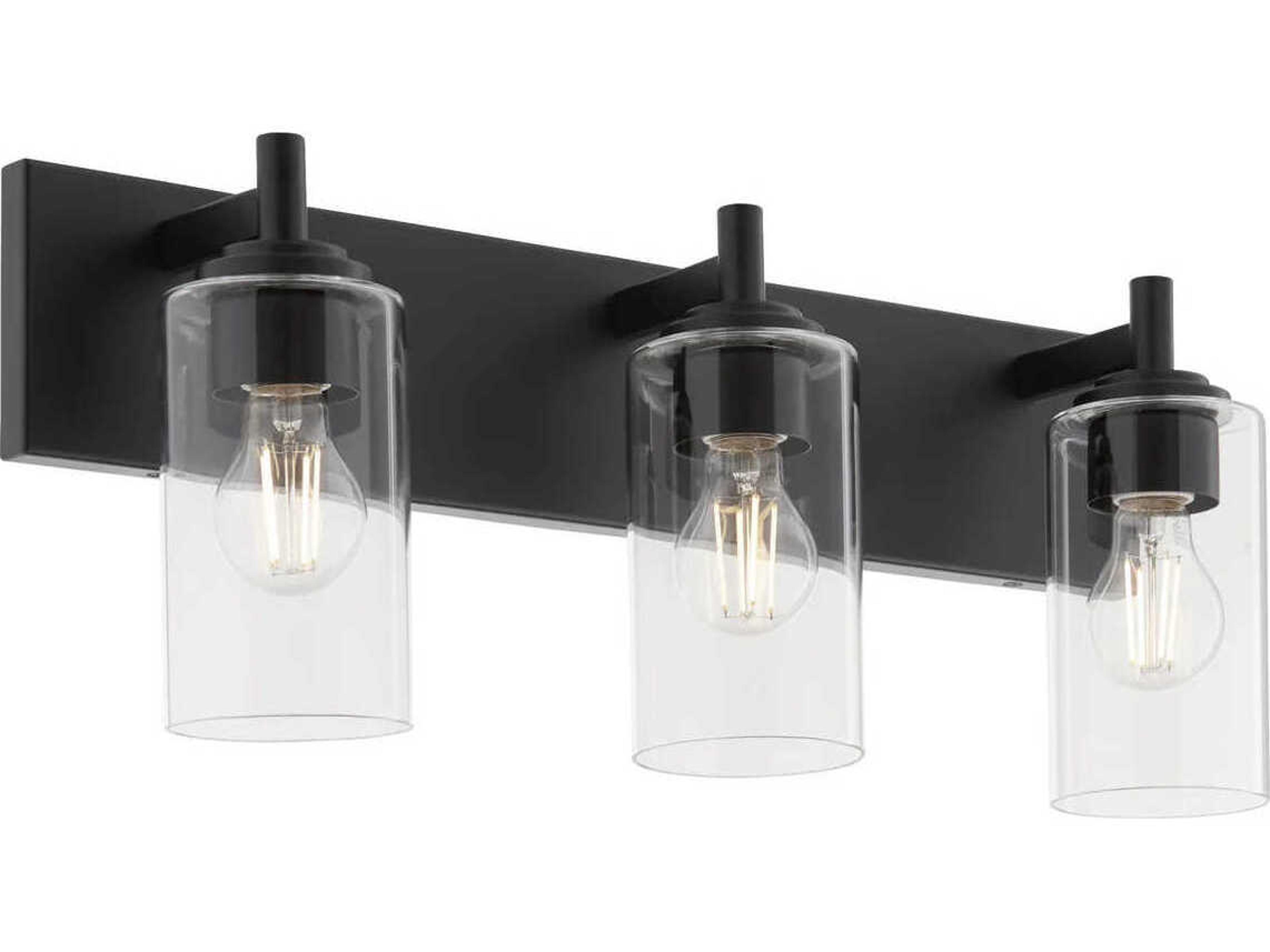 Quorum Fallstaff 3-Light Matte Black Vanity Light