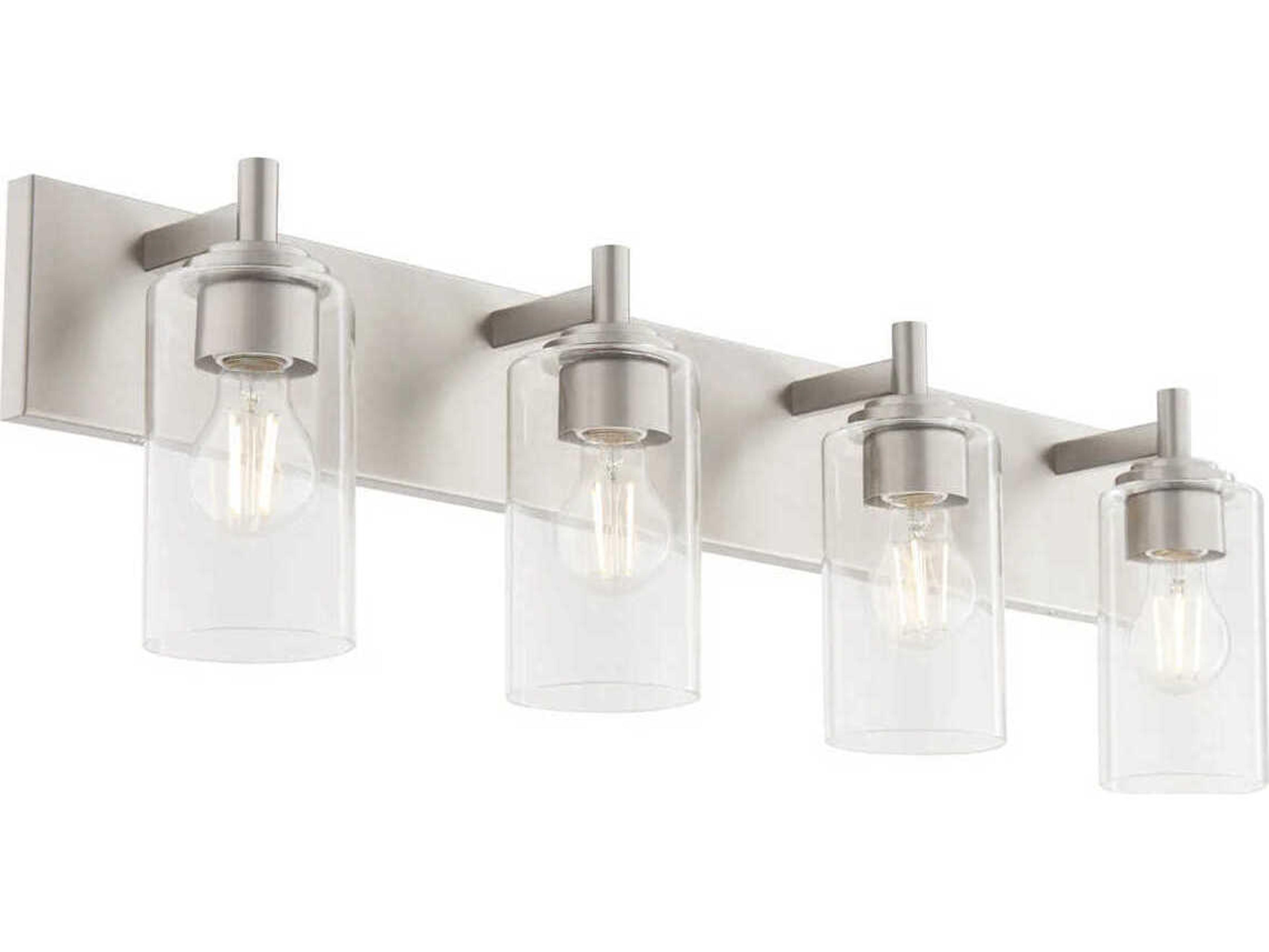 Quorum Fallstaff 4-Light Satin Nickel Vanity Light