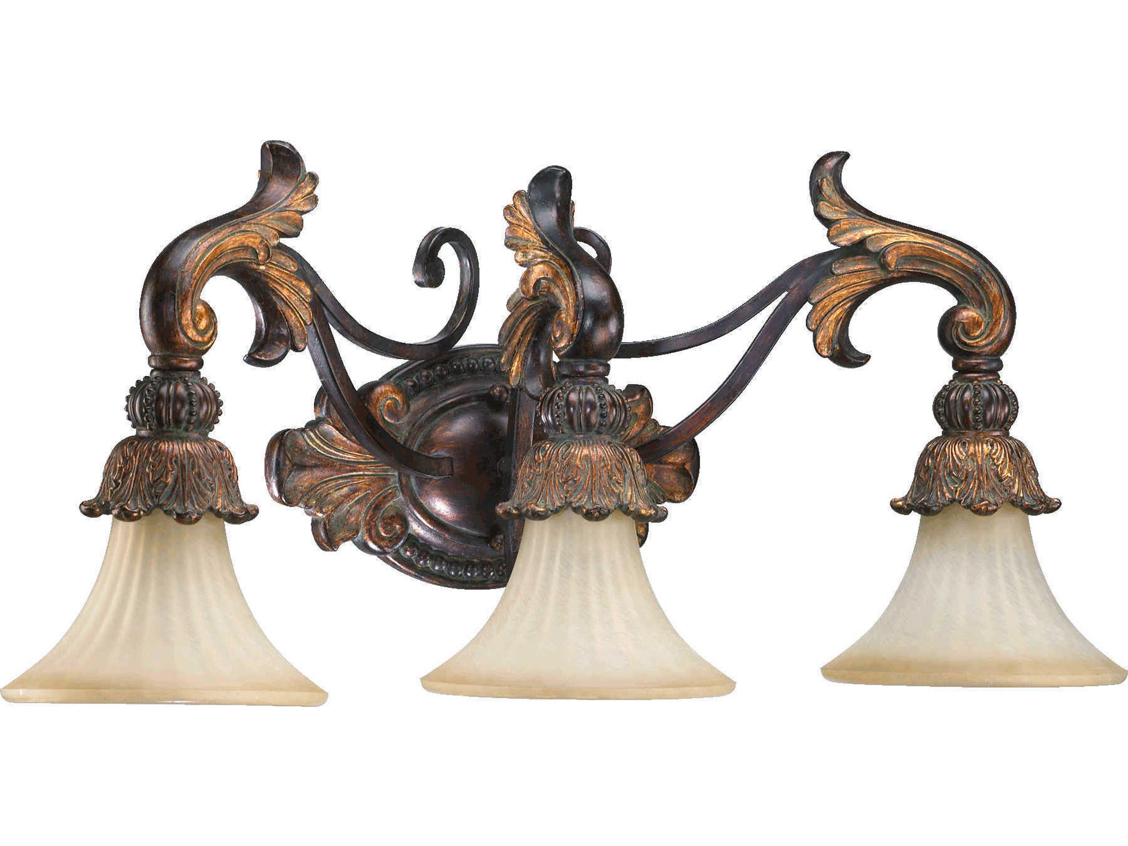 Quorum Madeleine 3-Light Corsican Gold Glass Vanity Light