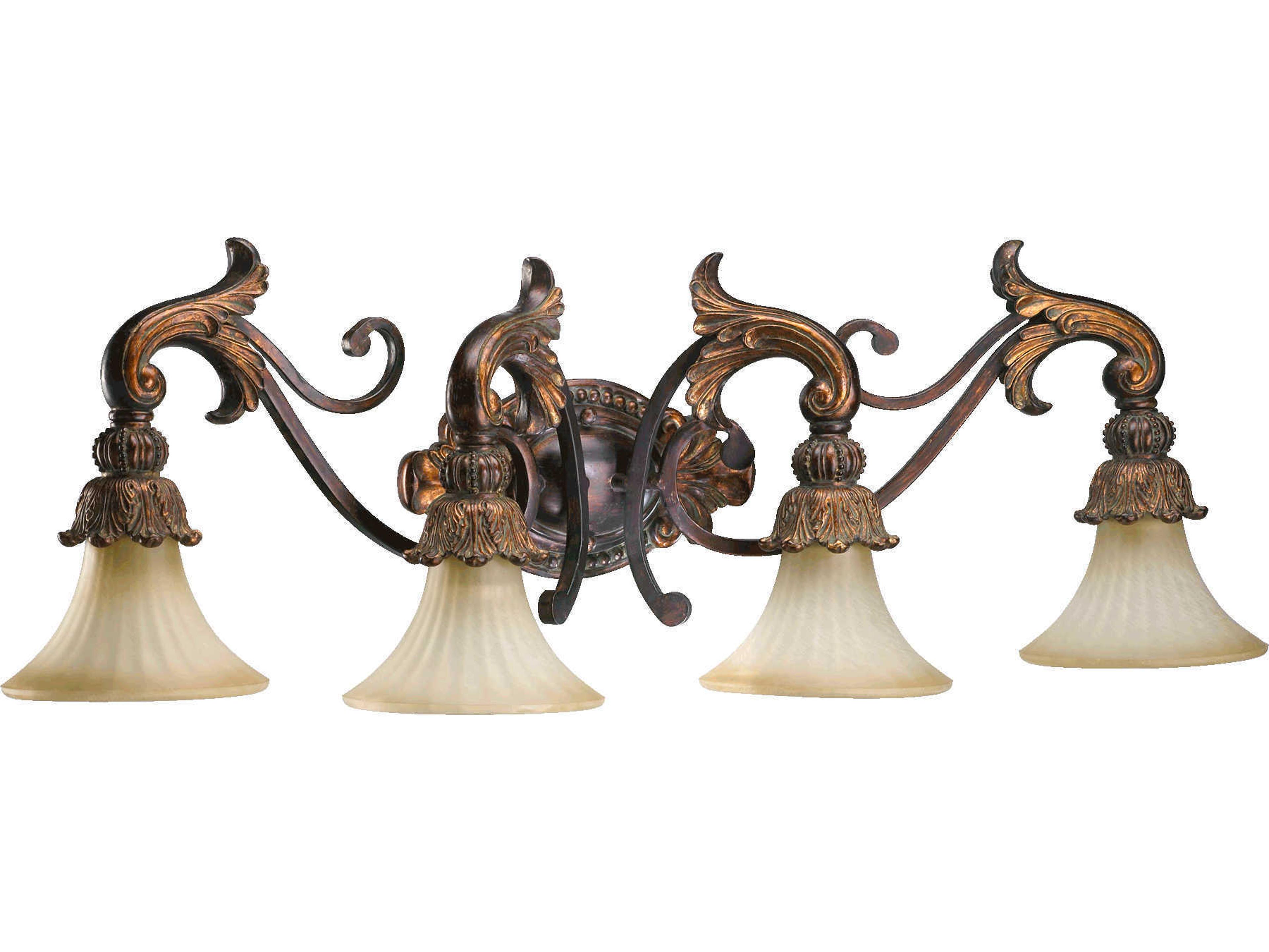 Quorum Madeleine 4-Light Corsican Gold Glass Vanity Light