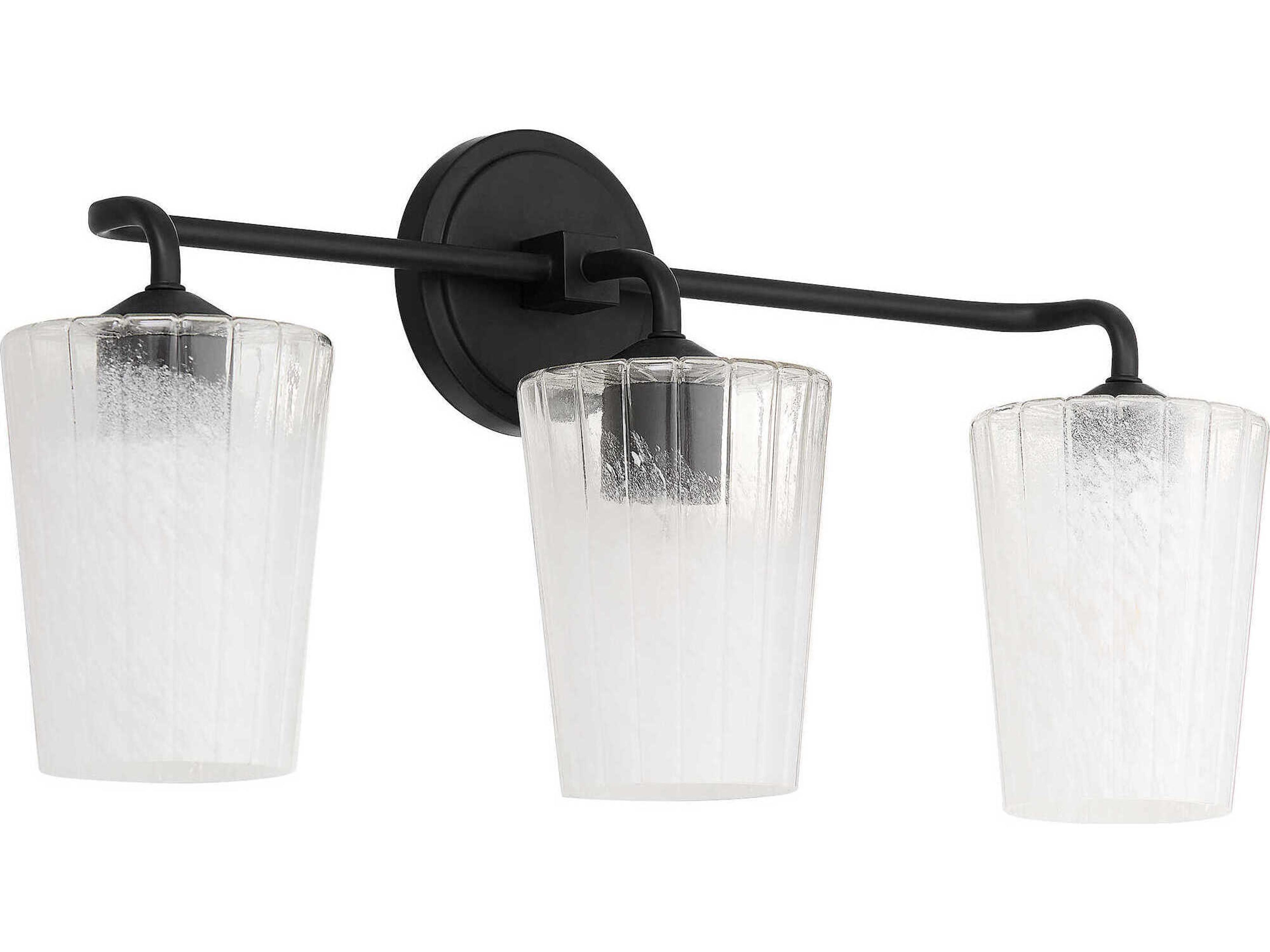 Quorum Providence 3-Light Matte Black Vanity Light