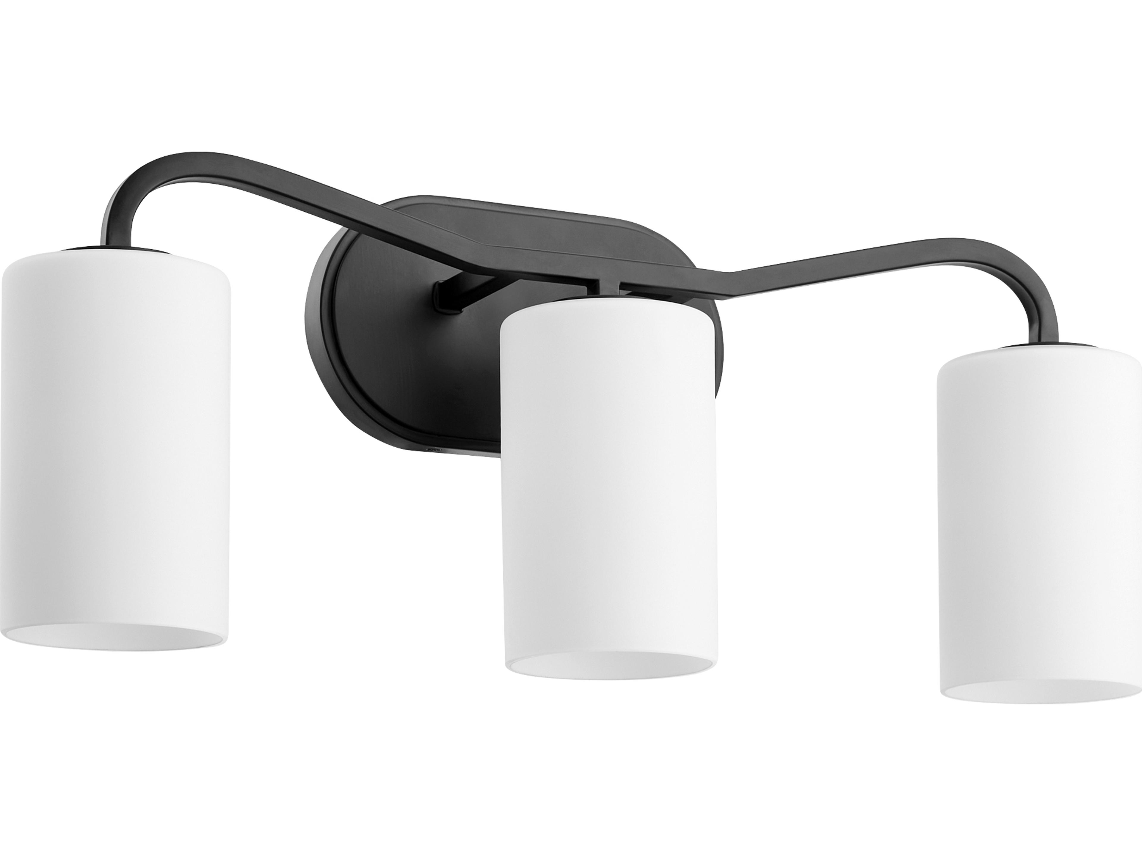 Quorum Rutherford 3-Light Matte Black Vanity Light