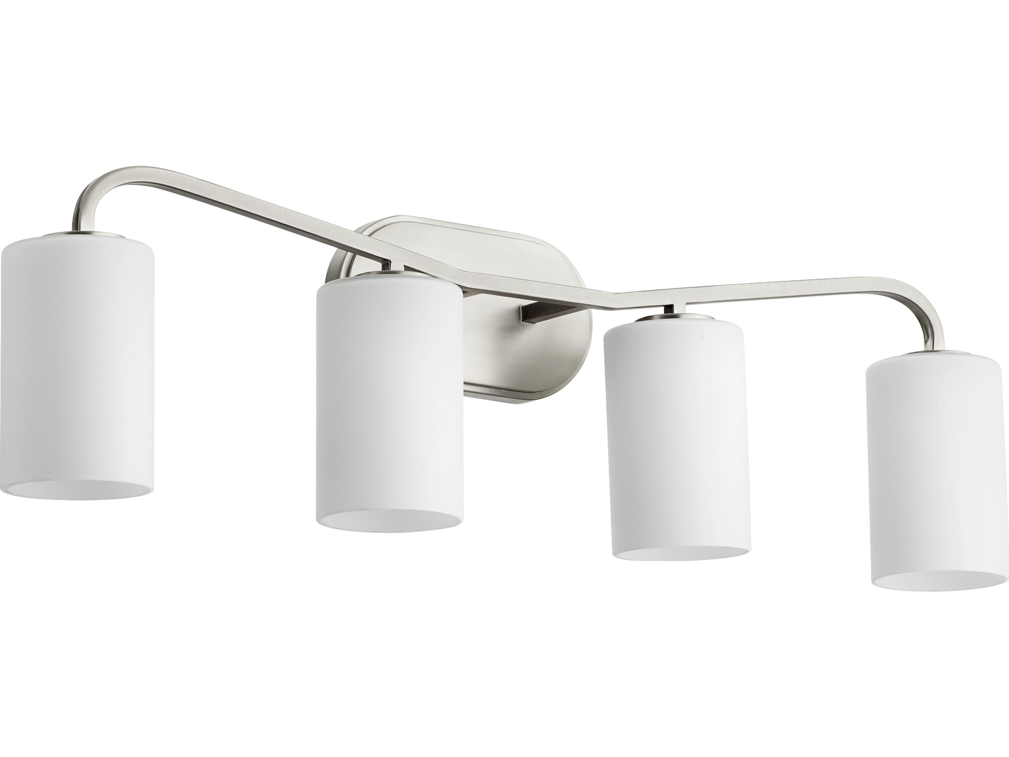 Quorum Rutherford 4-Light Satin Nickel Vanity Light