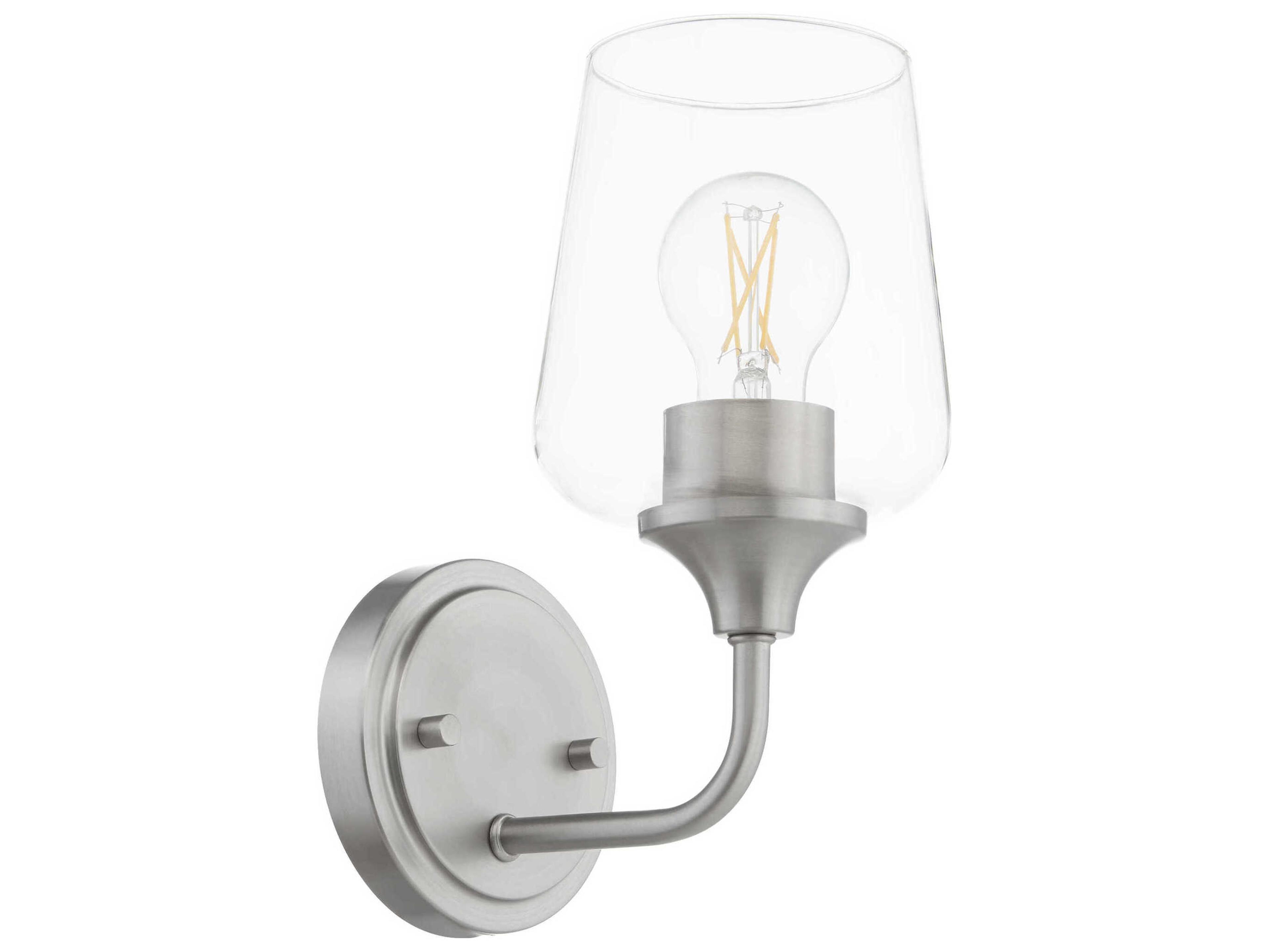 Quorum Raymond 1-Light Satin Nickel Wall Sconce