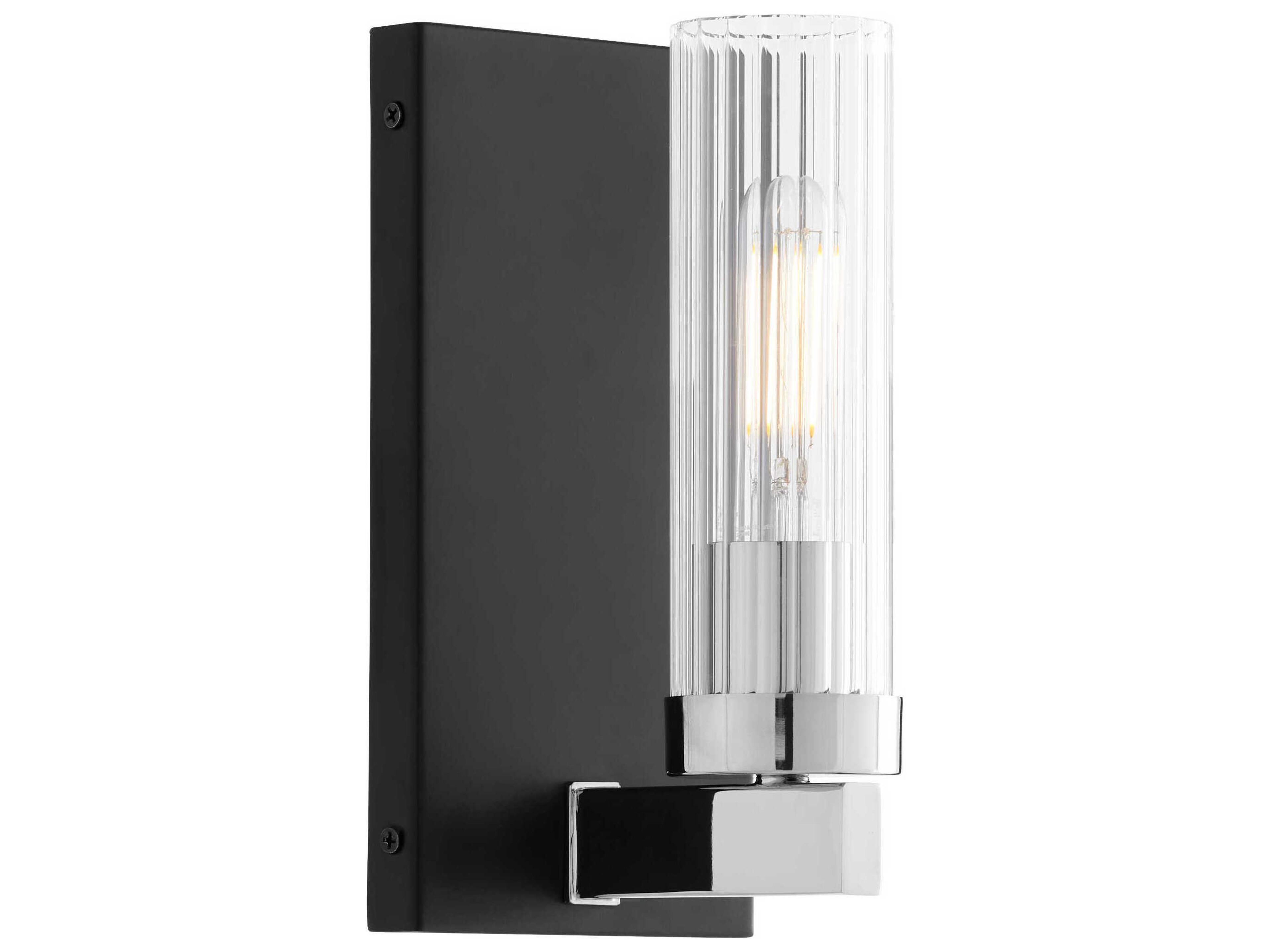 Quorum Kilbey 1-Light Matte Black Chrome Wall Sconce