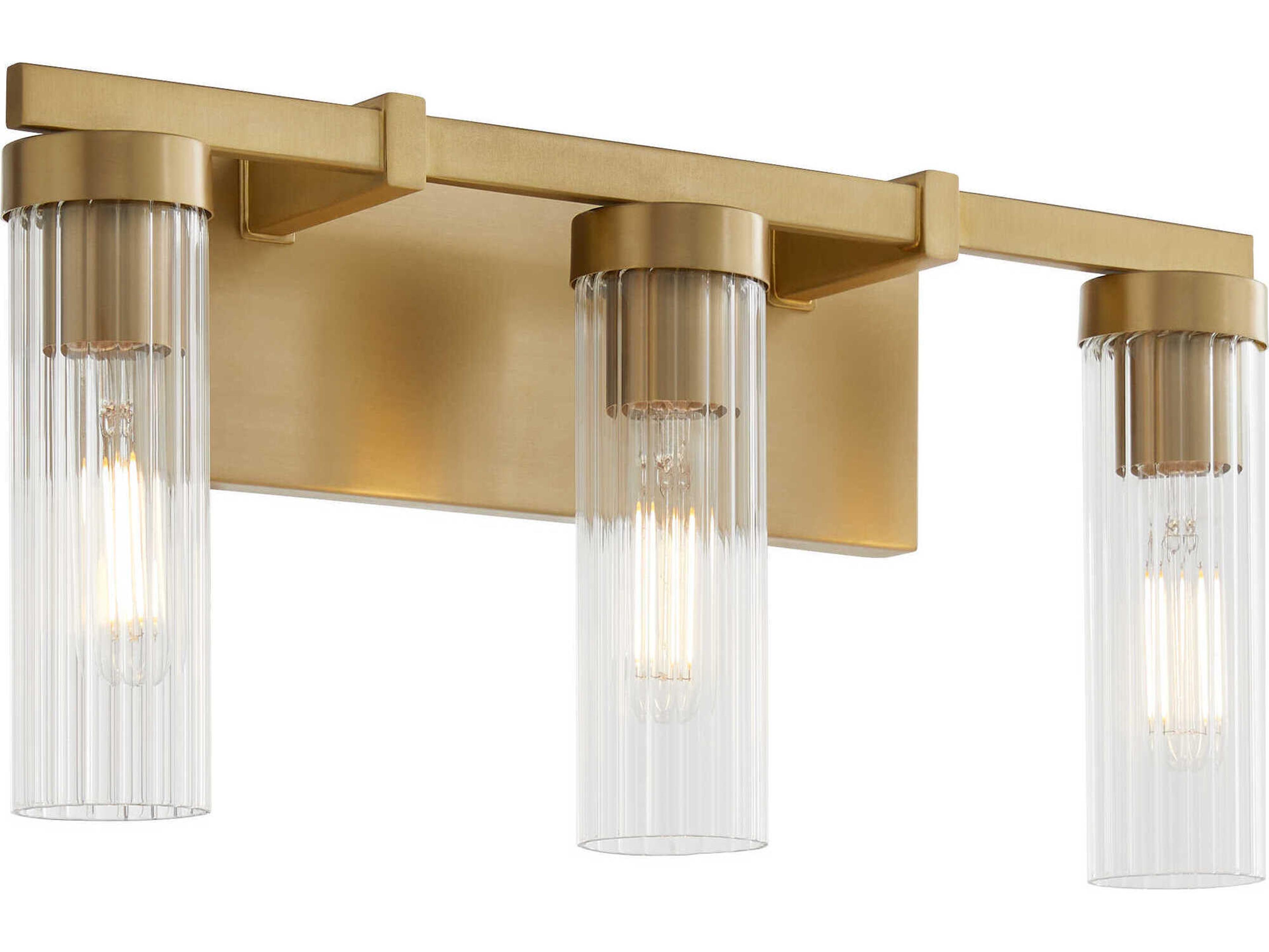 Quorum Kilbey 3-Light Aged Brass Vanity Light