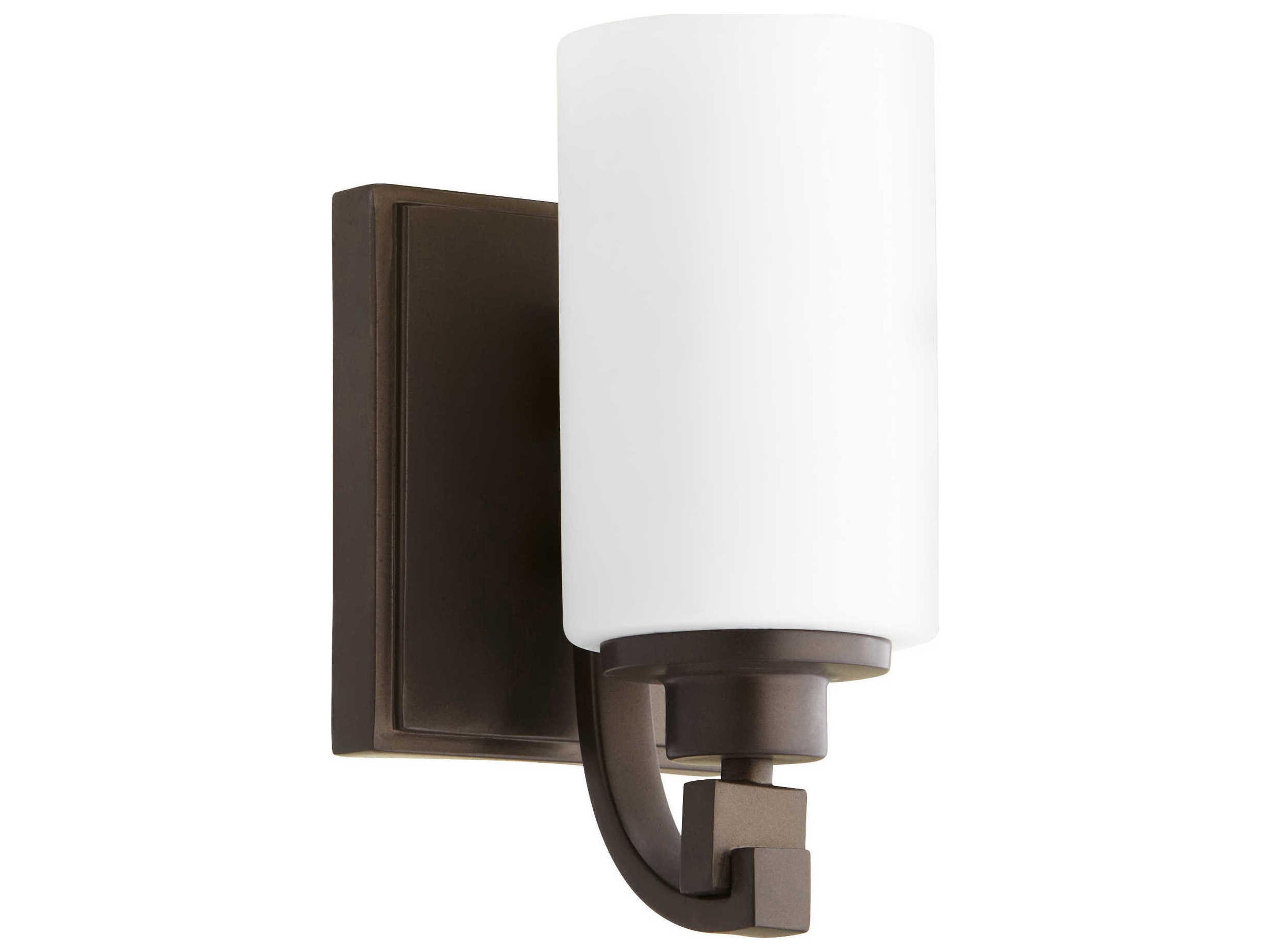 Quorum Lancaster 1-Light Oiled Bronze Glass Vanity Light