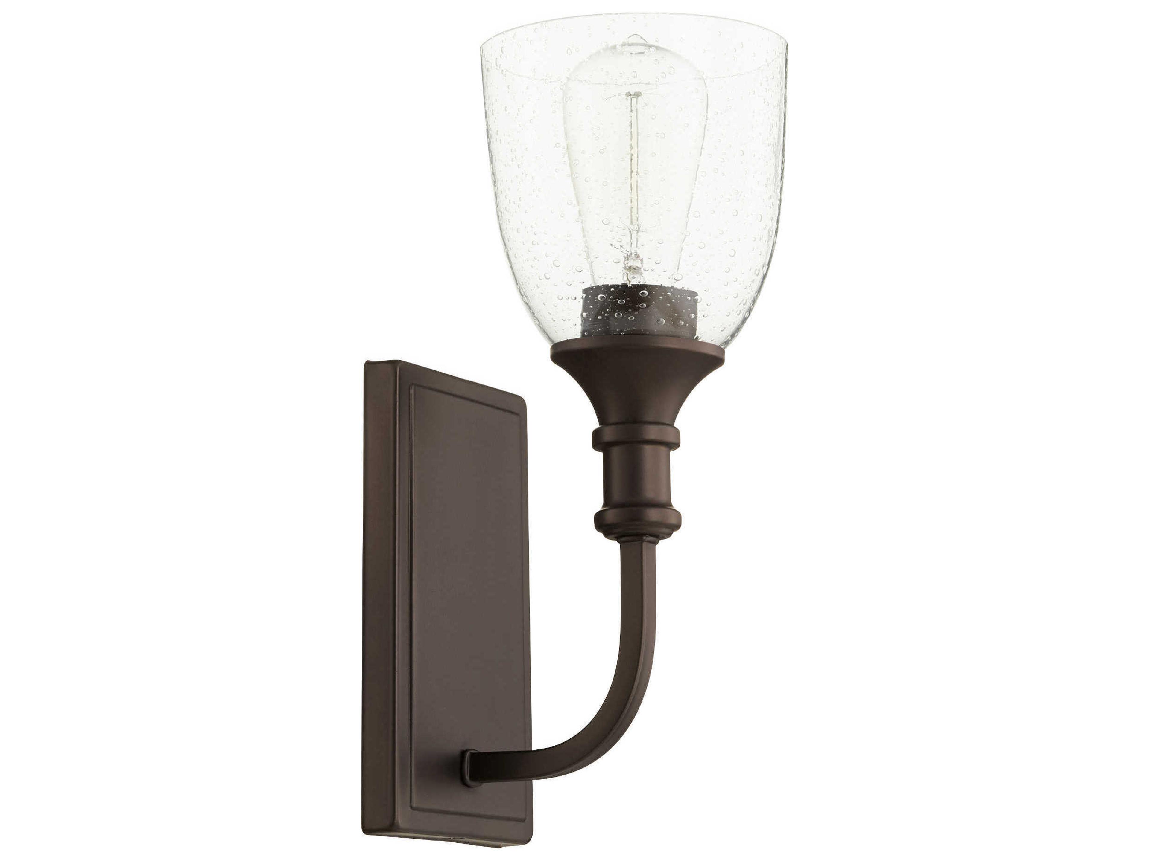 Quorum Richmond 1-Light Oiled Bronze With Clear Seeded Glass Vanity Light