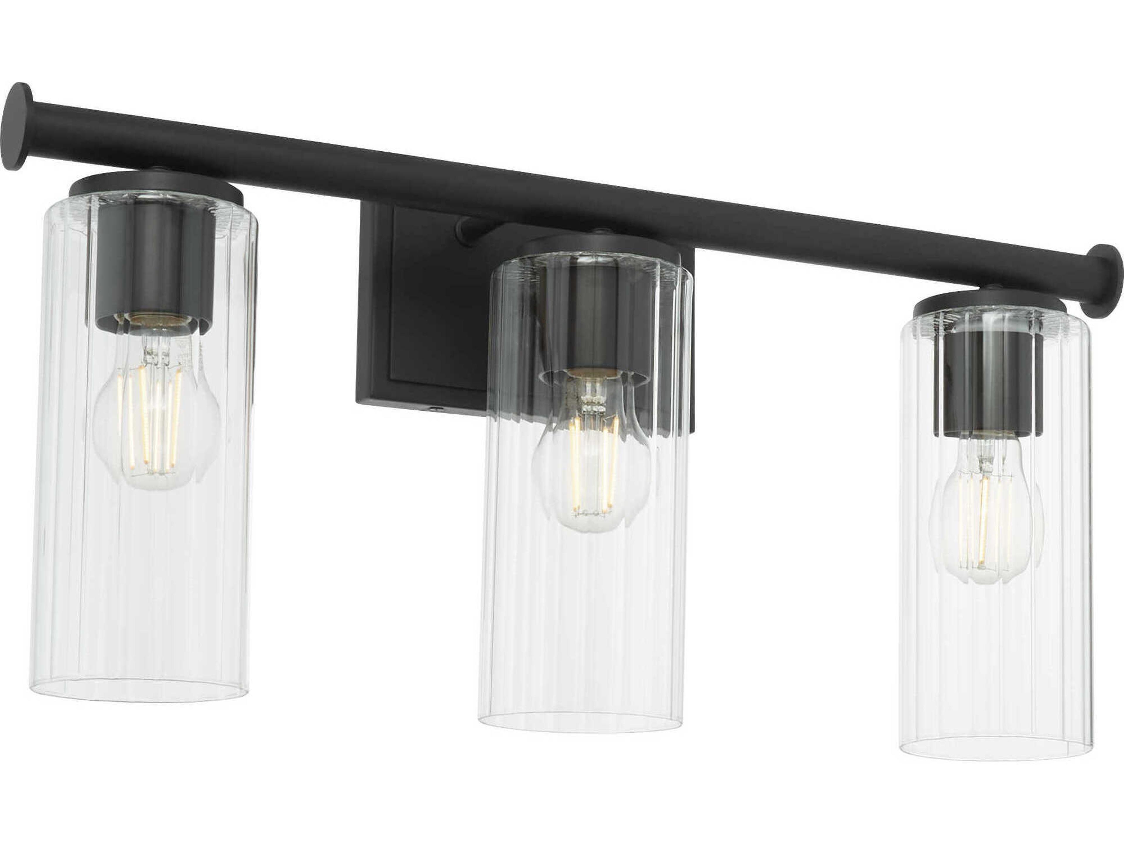 Quorum Mercier 3-Light Matte Black Vanity Light