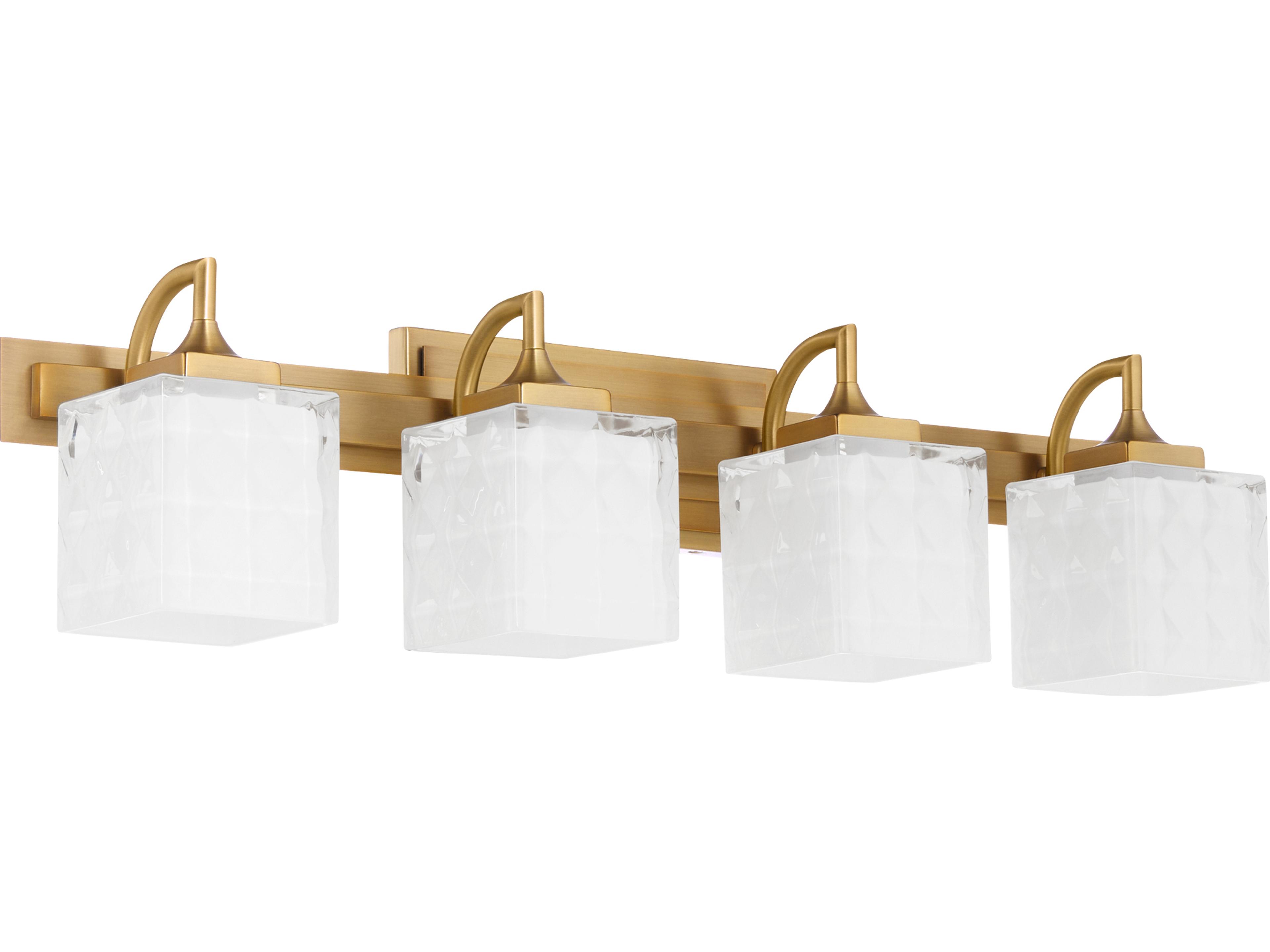Quorum Diamonte 4-Light Brushed Brass Vanity Light