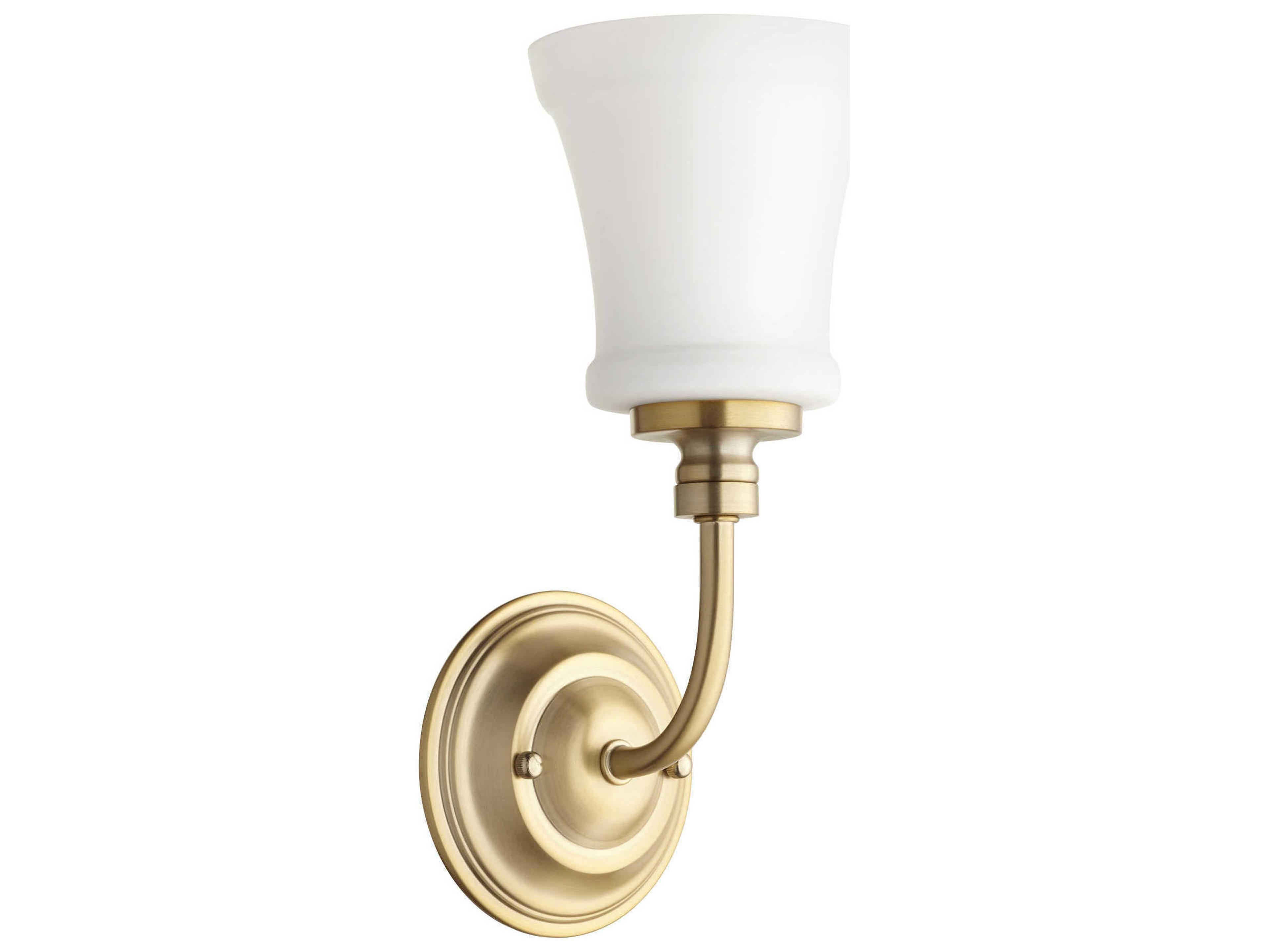 Quorum Rossington 1-Light Aged Brass Glass Wall Sconce