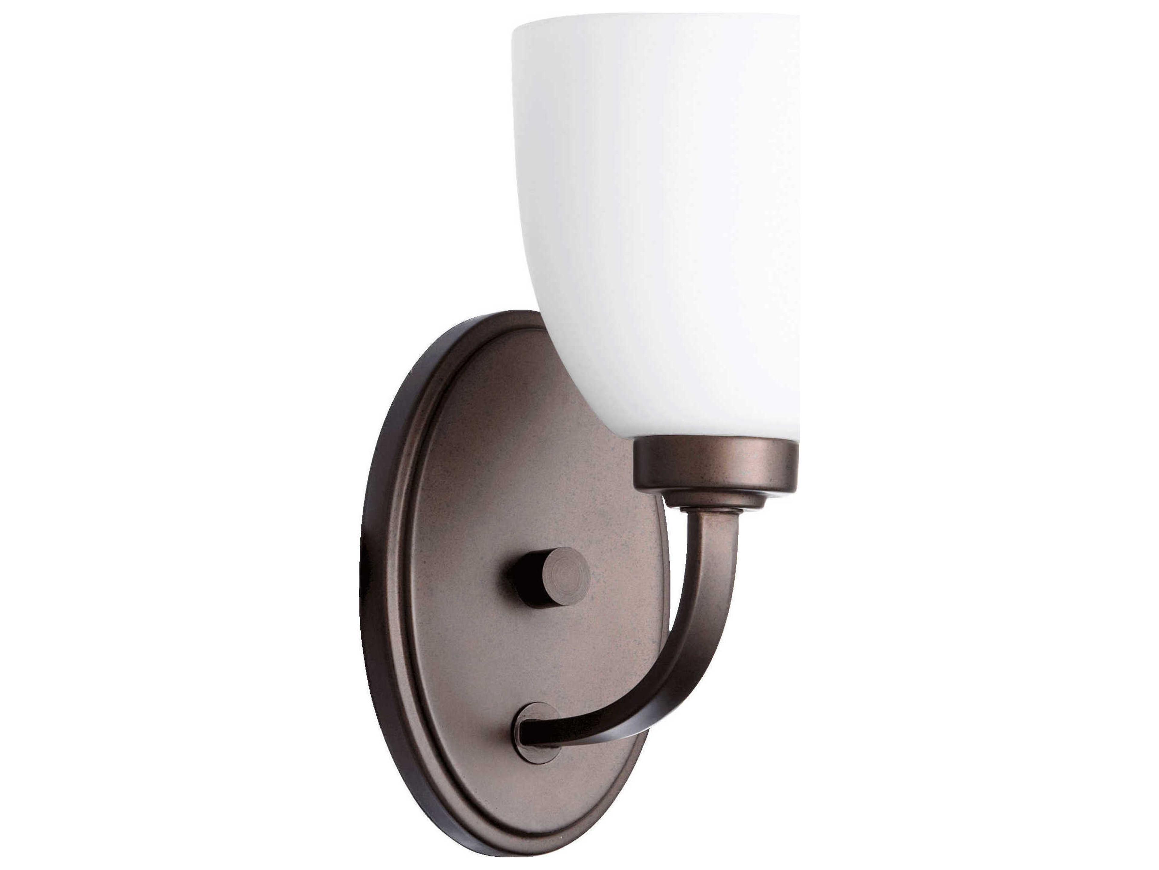 Quorum Reyes 1-Light Oiled Bronze Glass Wall Sconce