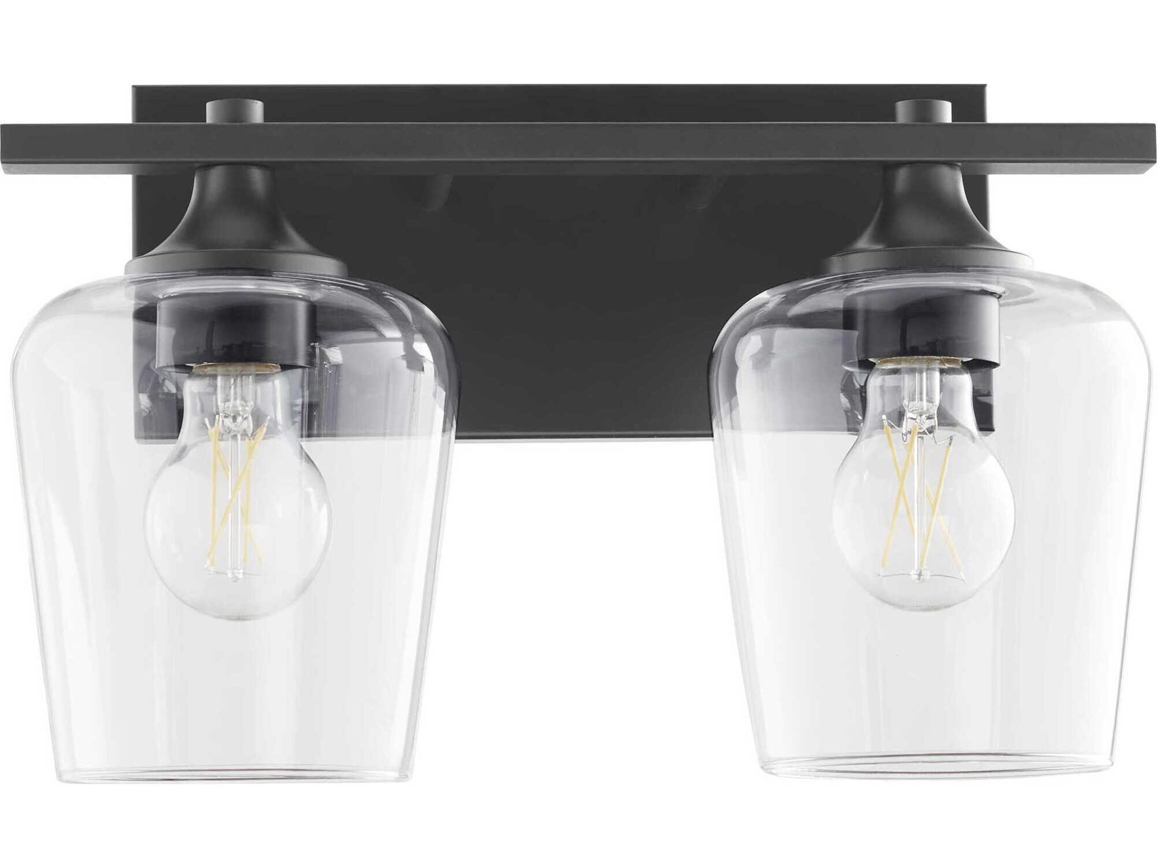 Quorum Veno 2-Light Matte Black Vanity Light