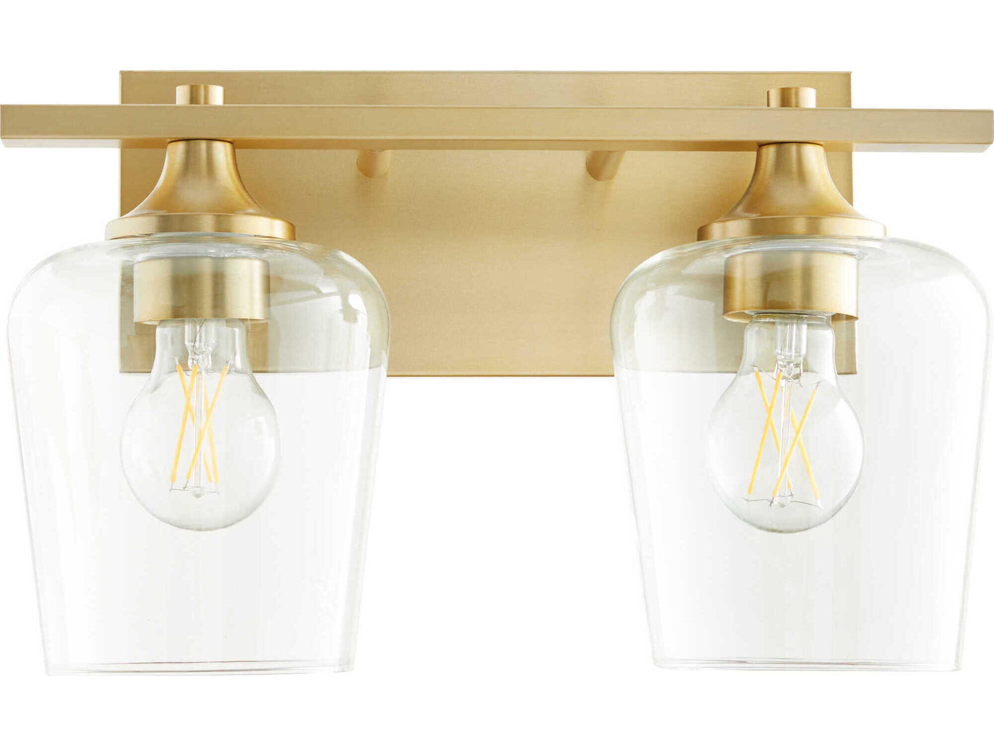 Quorum Veno 2-Light Aged Brass Vanity Light