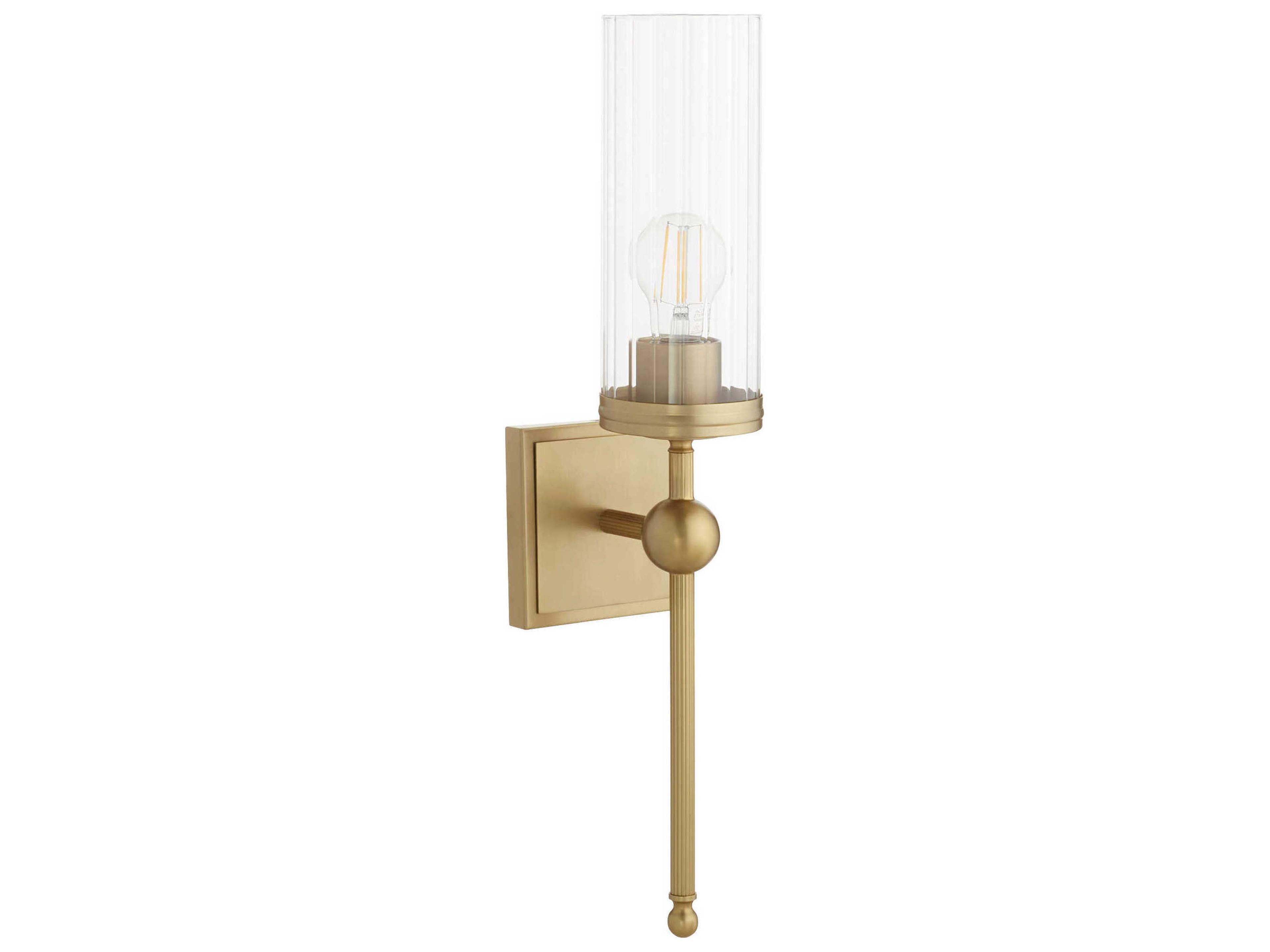 Quorum Lee Boulevard 1-Light Aged Brass Wall Sconce