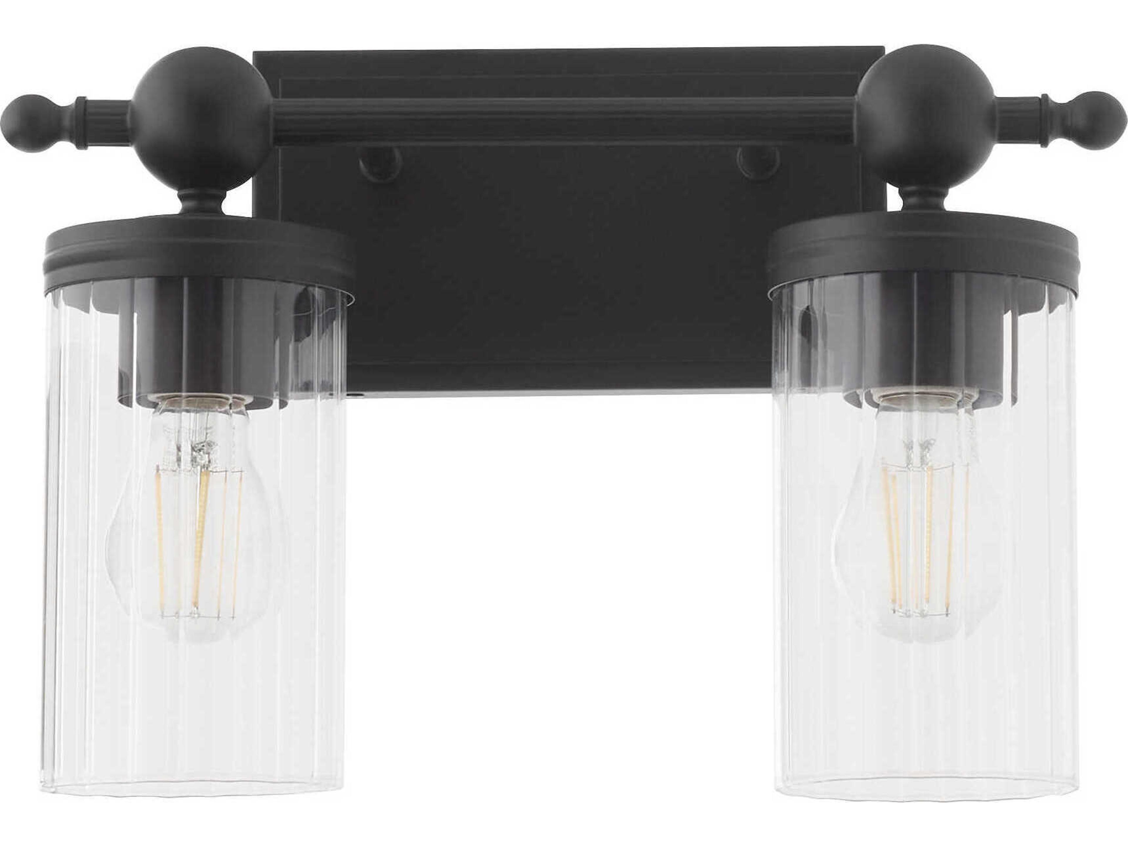 Quorum Lee Boulevard 2-Light Matte Black Vanity Light