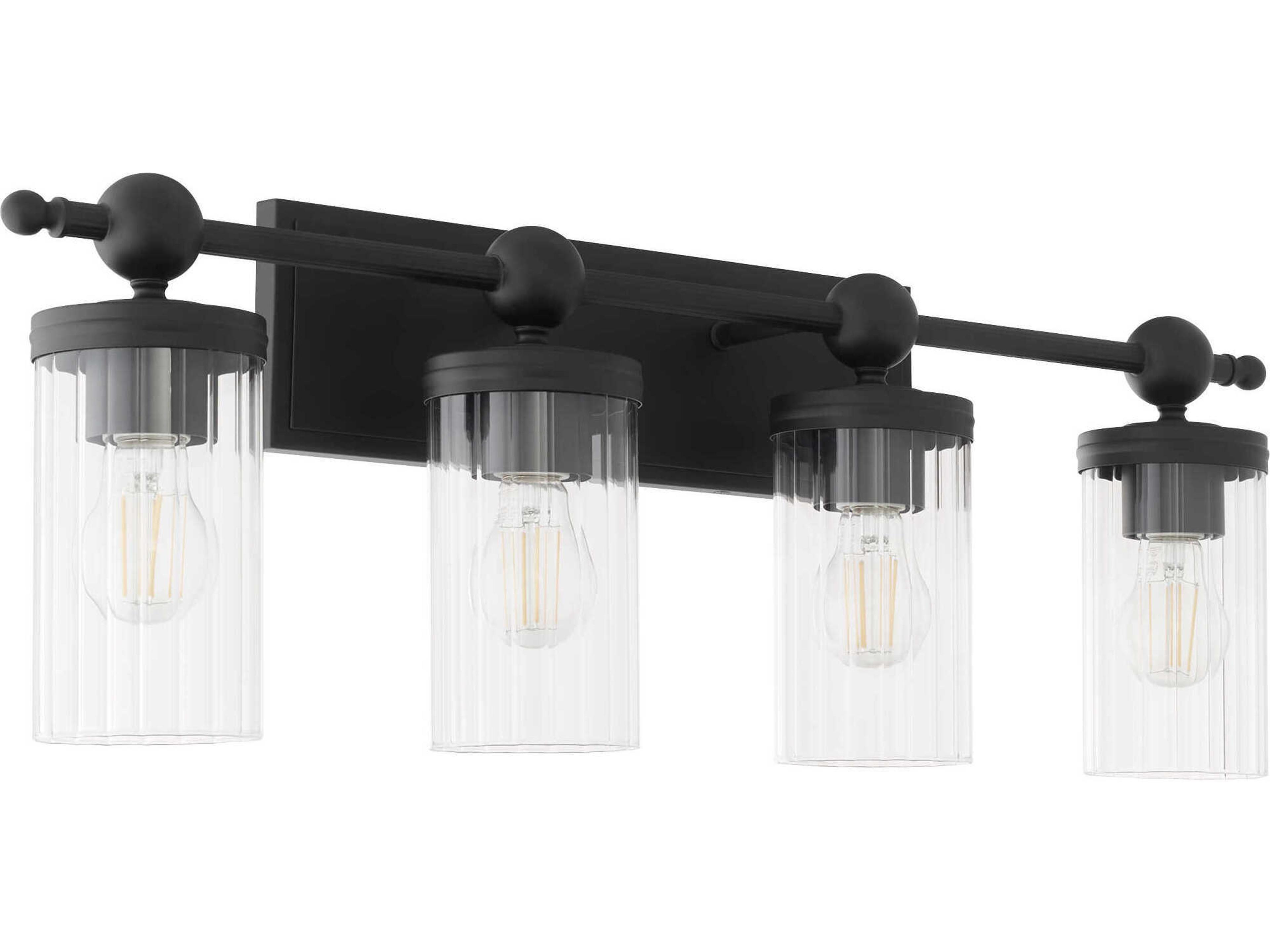 Quorum Lee Boulevard 4-Light Matte Black Vanity Light
