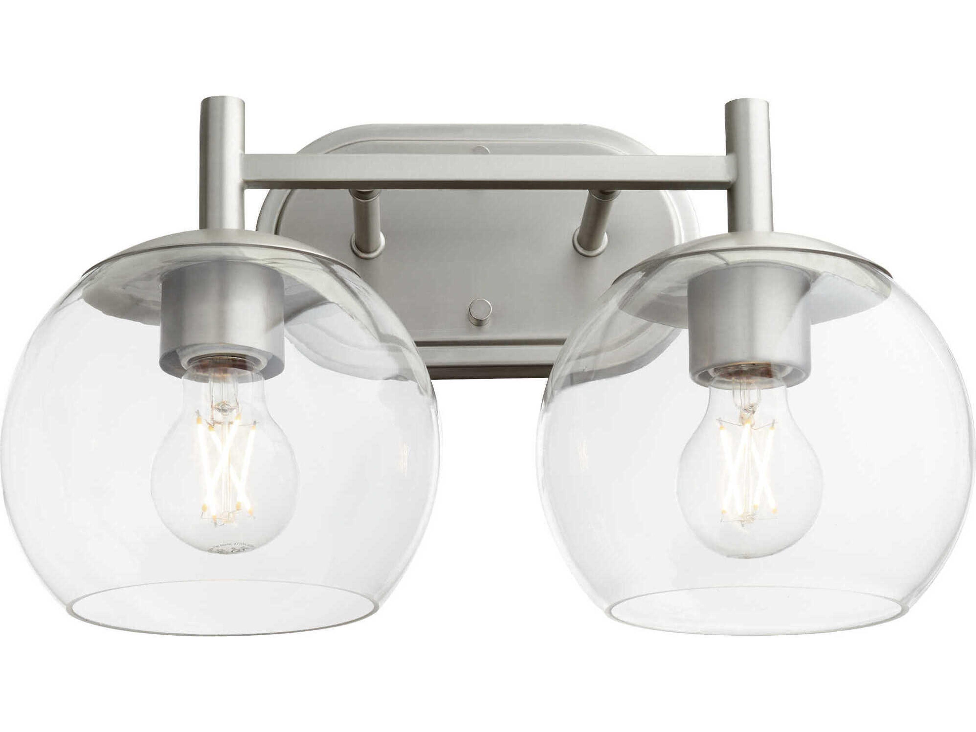 Quorum Lyon 2-Light Satin Nickel Vanity Light