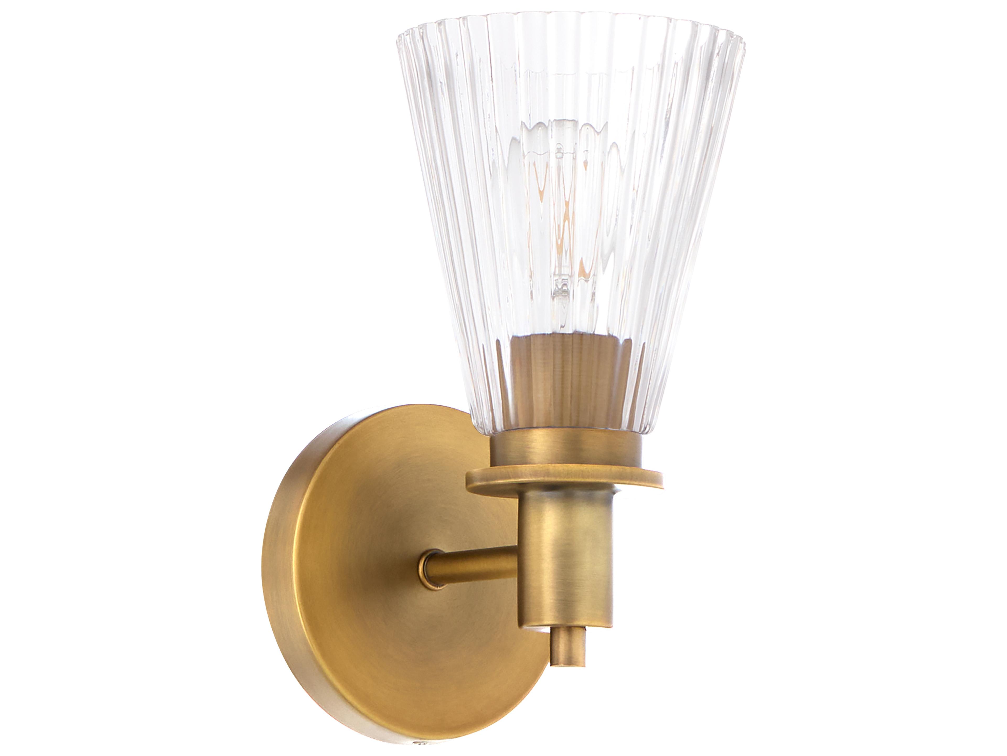 Quorum Lawton 1-Light Brushed Brass Wall Sconce