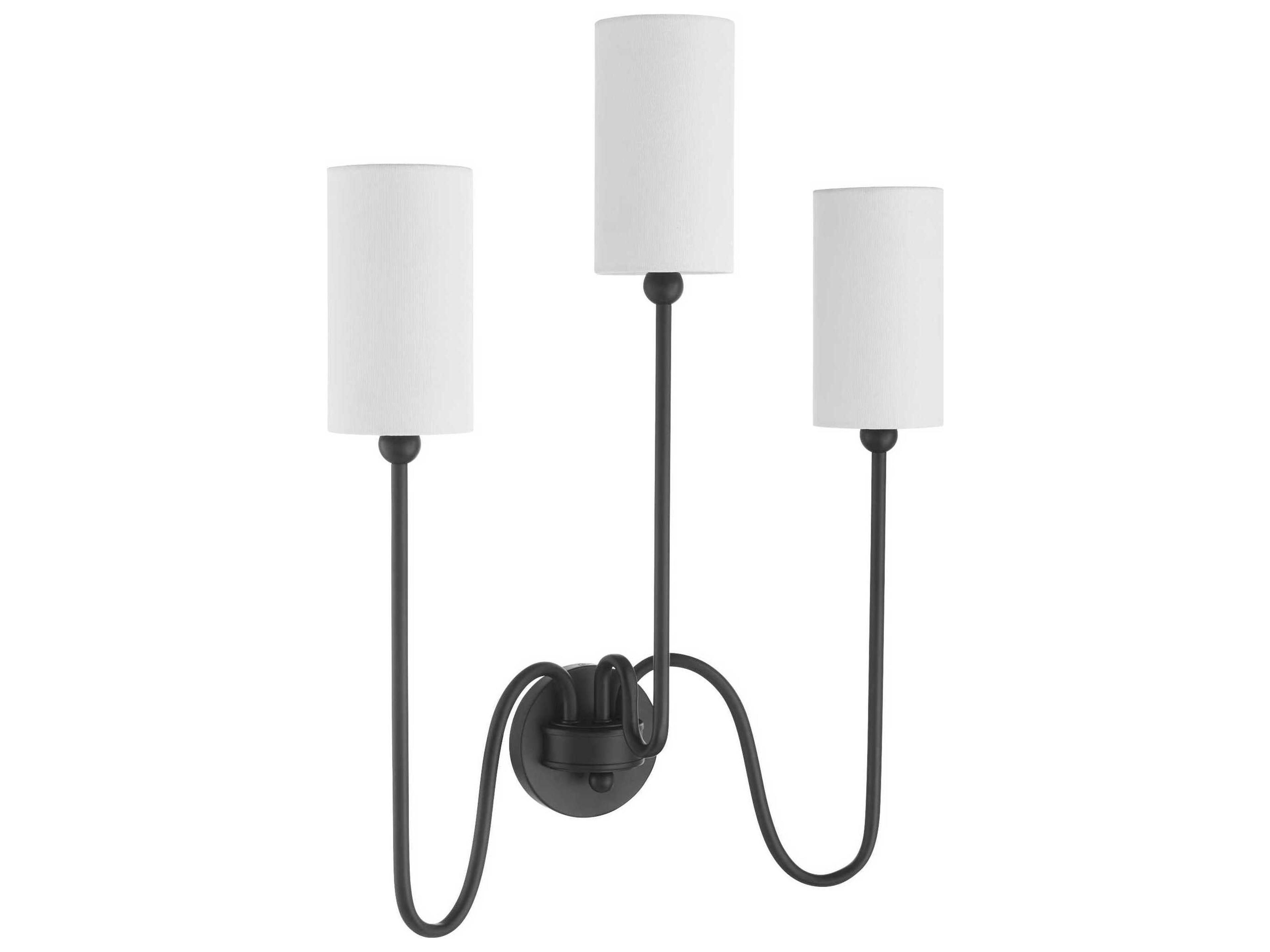 Quorum Charlotte 3-Light Matte Black Vanity Light