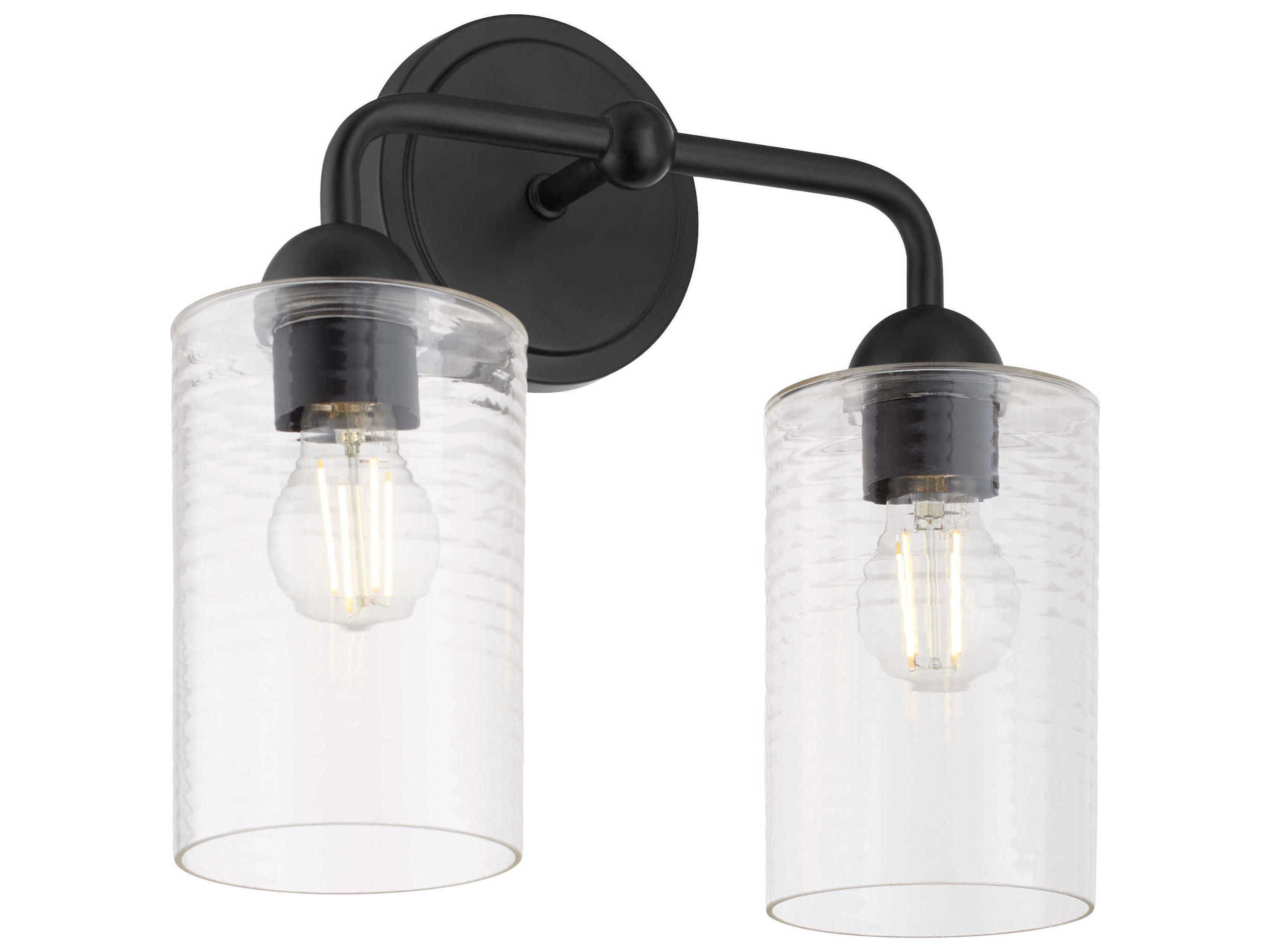 Quorum Charlotte 2-Light Matte Black Vanity Light