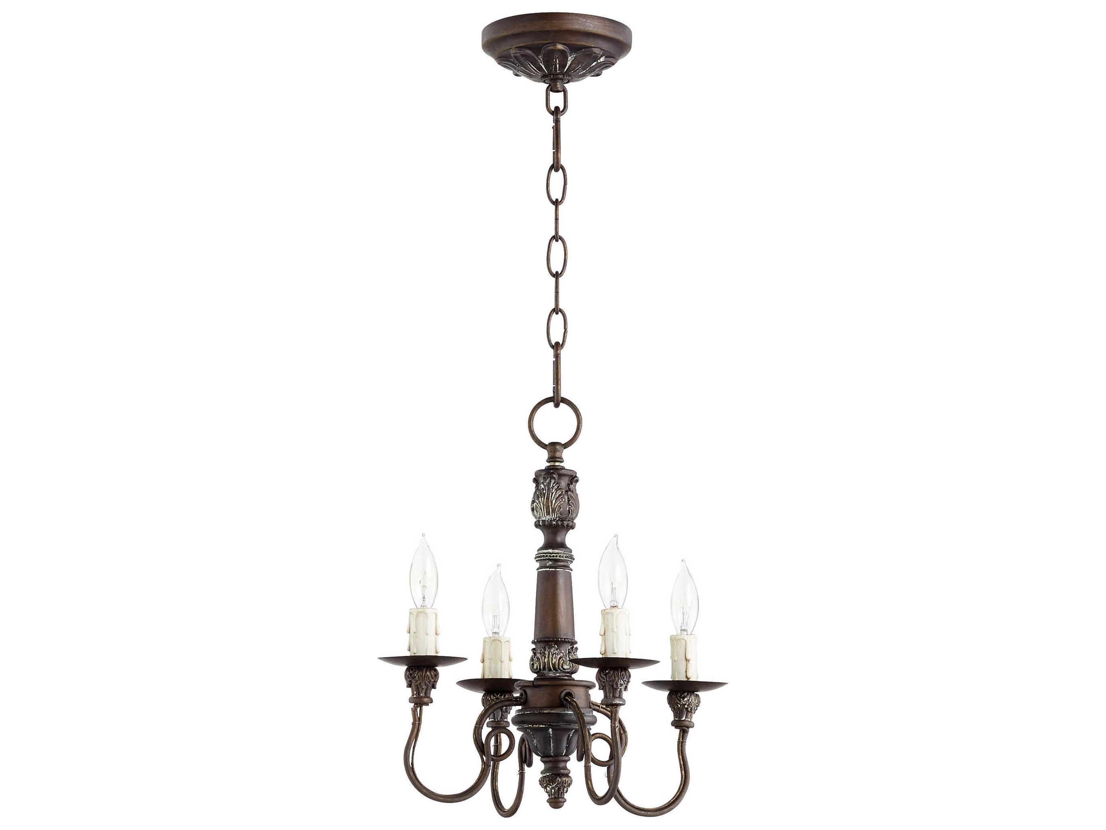 Quorum Salento 4-Light Vintage Copper Brown Candelabra Chandelier