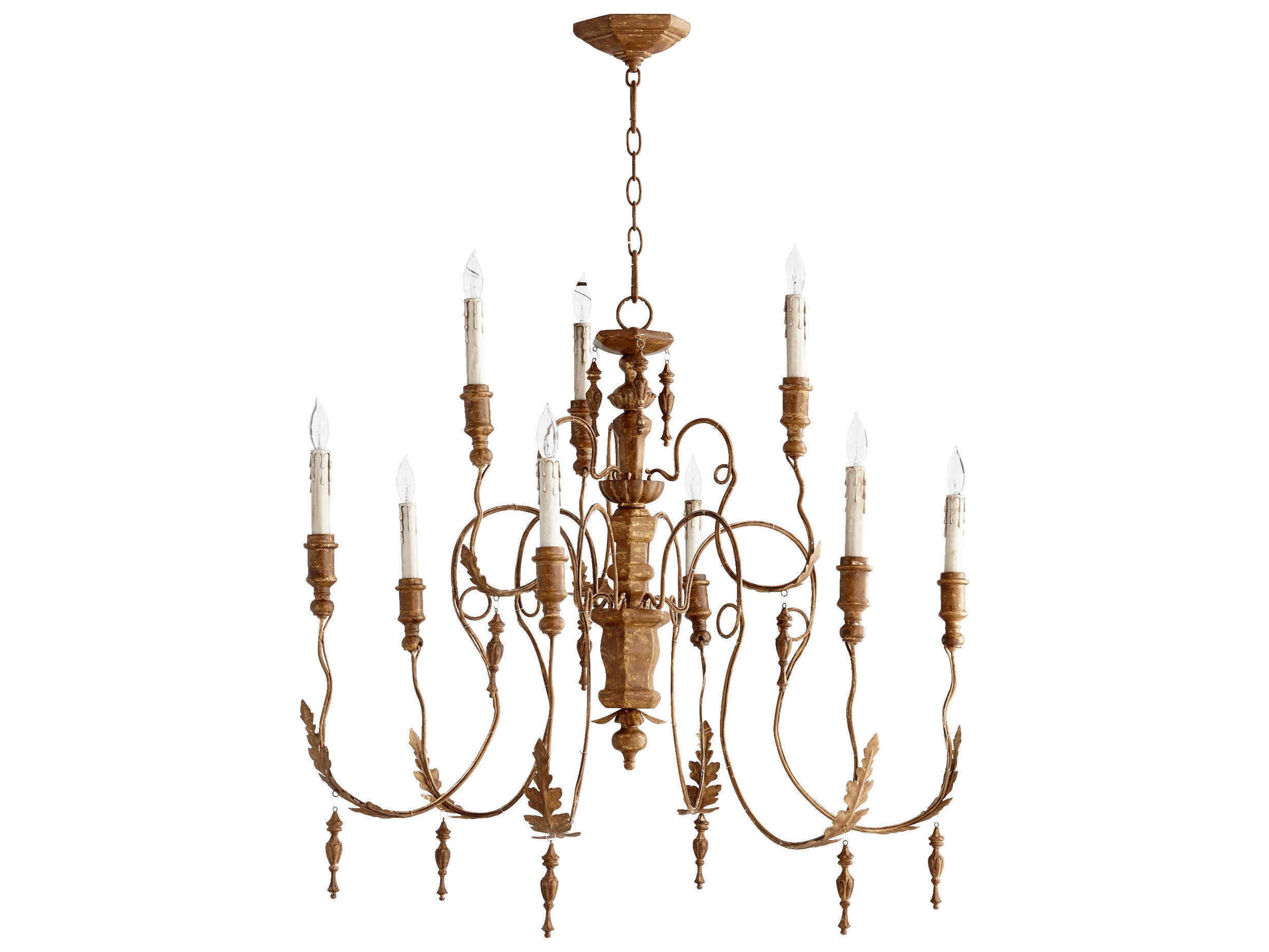 Quorum Salento 9-Light French Umber Brown Candelabra Chandelier