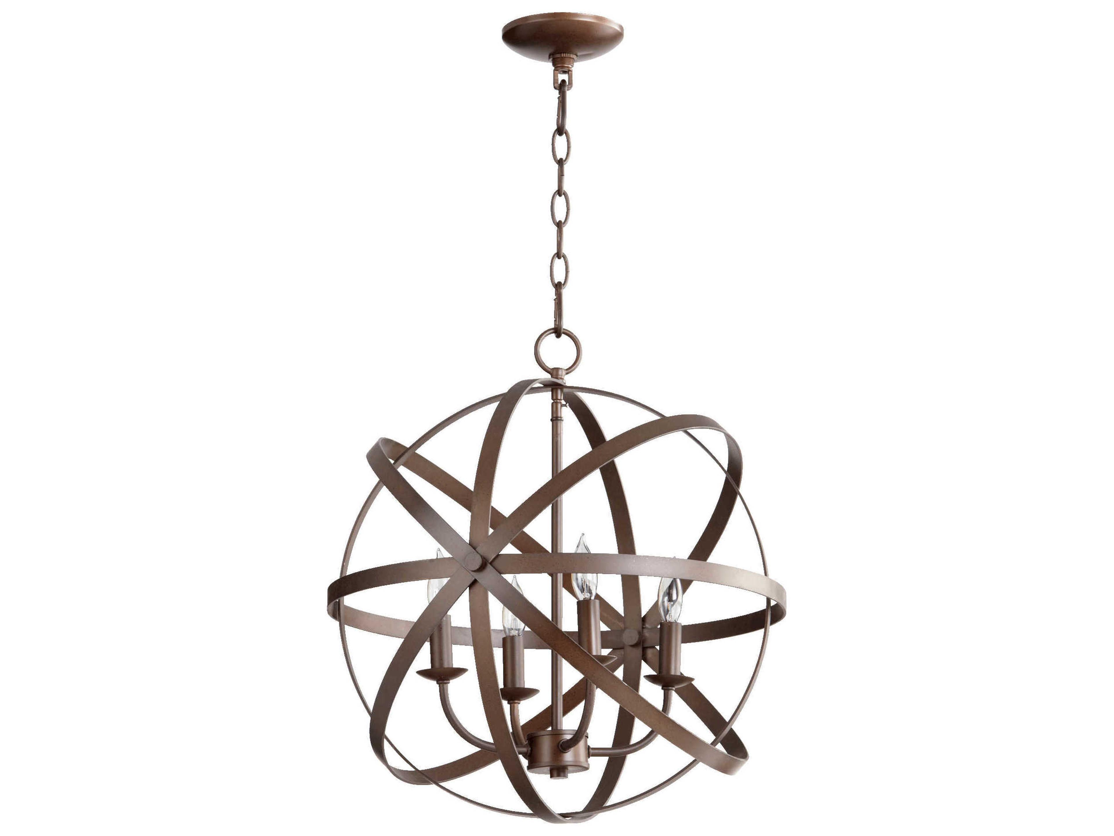 Quorum Celeste 4-Light Oiled Bronze Candelabra Round Chandelier