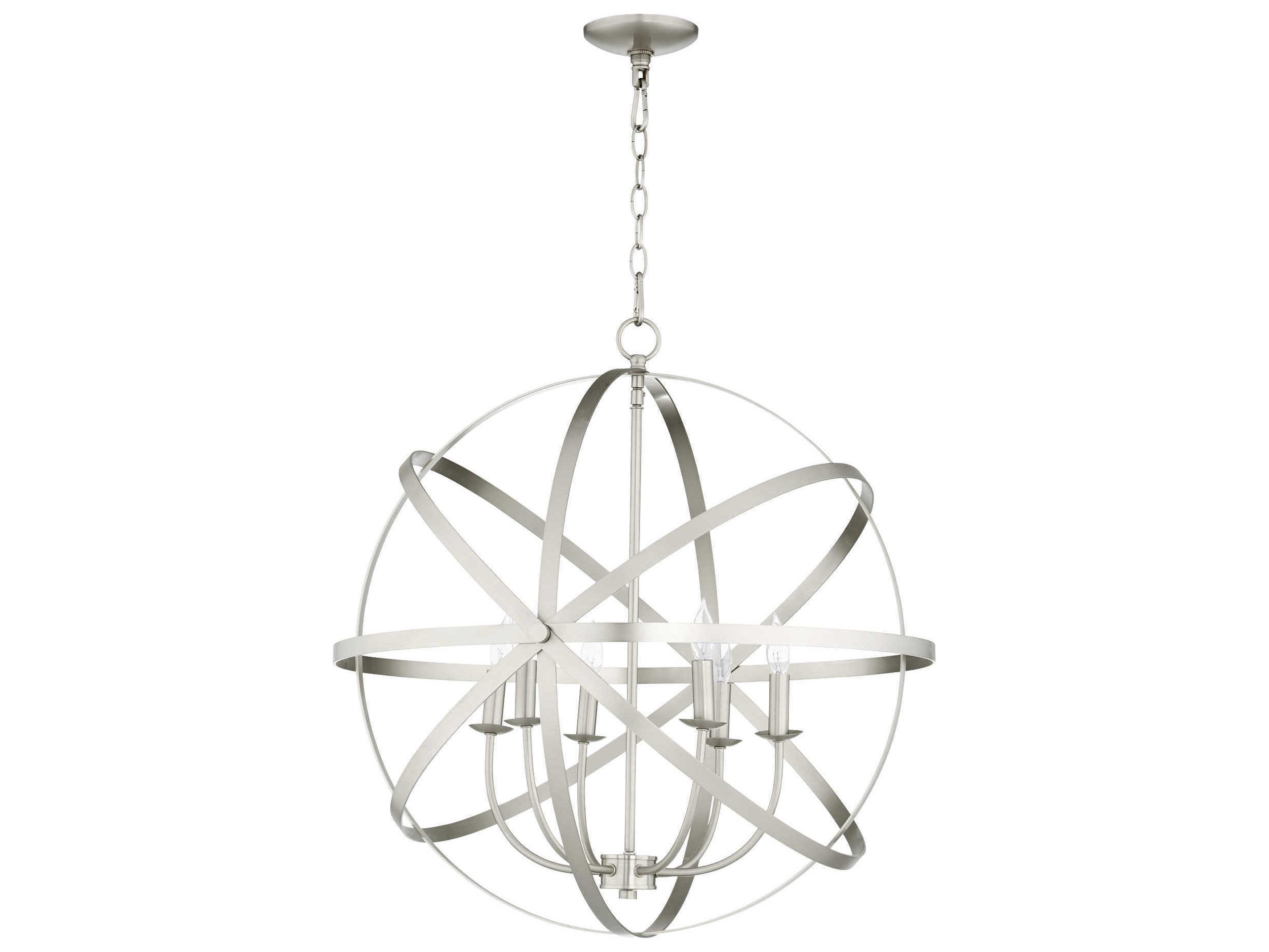 Quorum Celeste 6-Light Satin Nickel Candelabra Round Chandelier