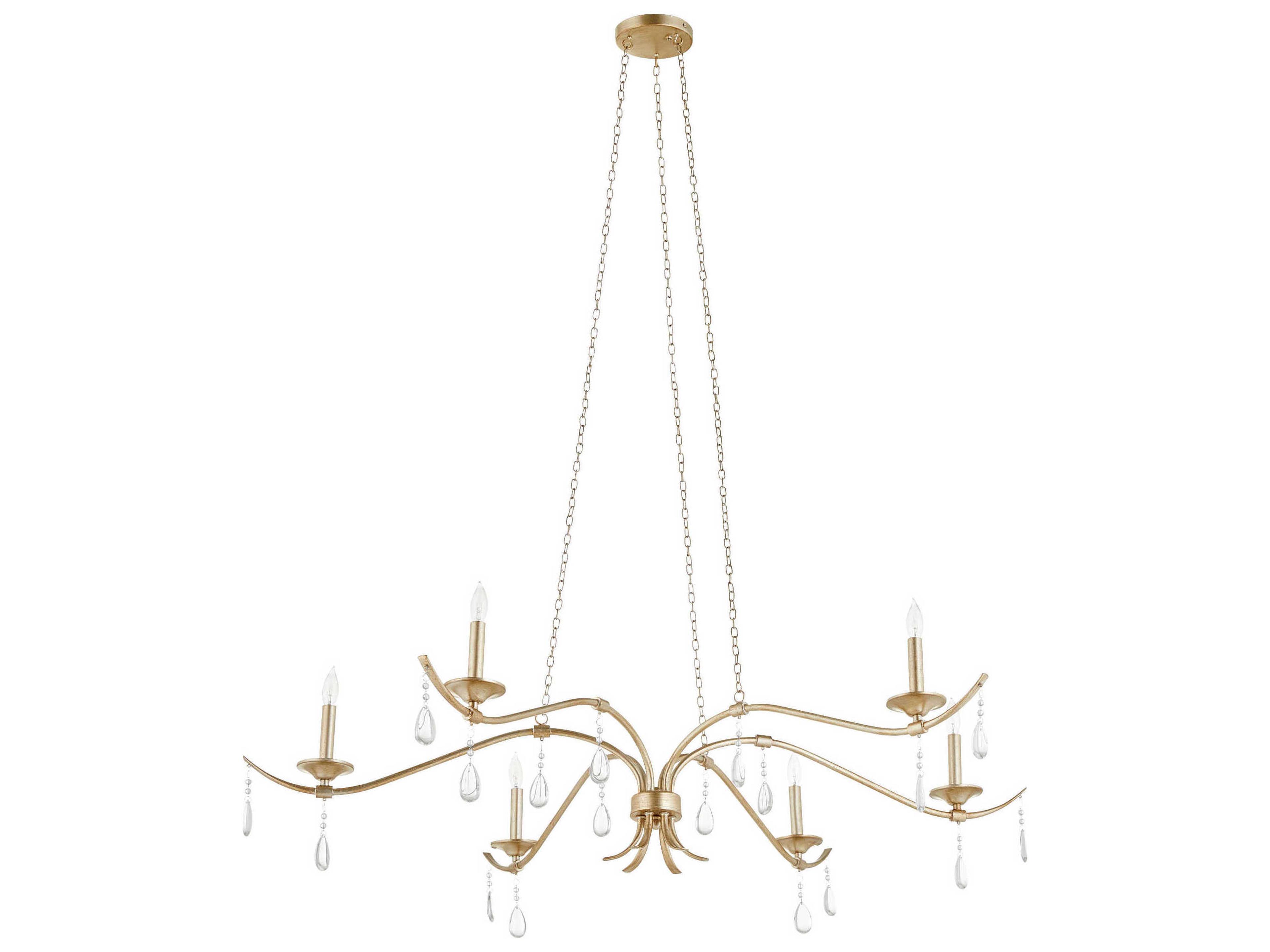 Quorum Lorelei 6-Light Antique Silver Candelabra Chandelier