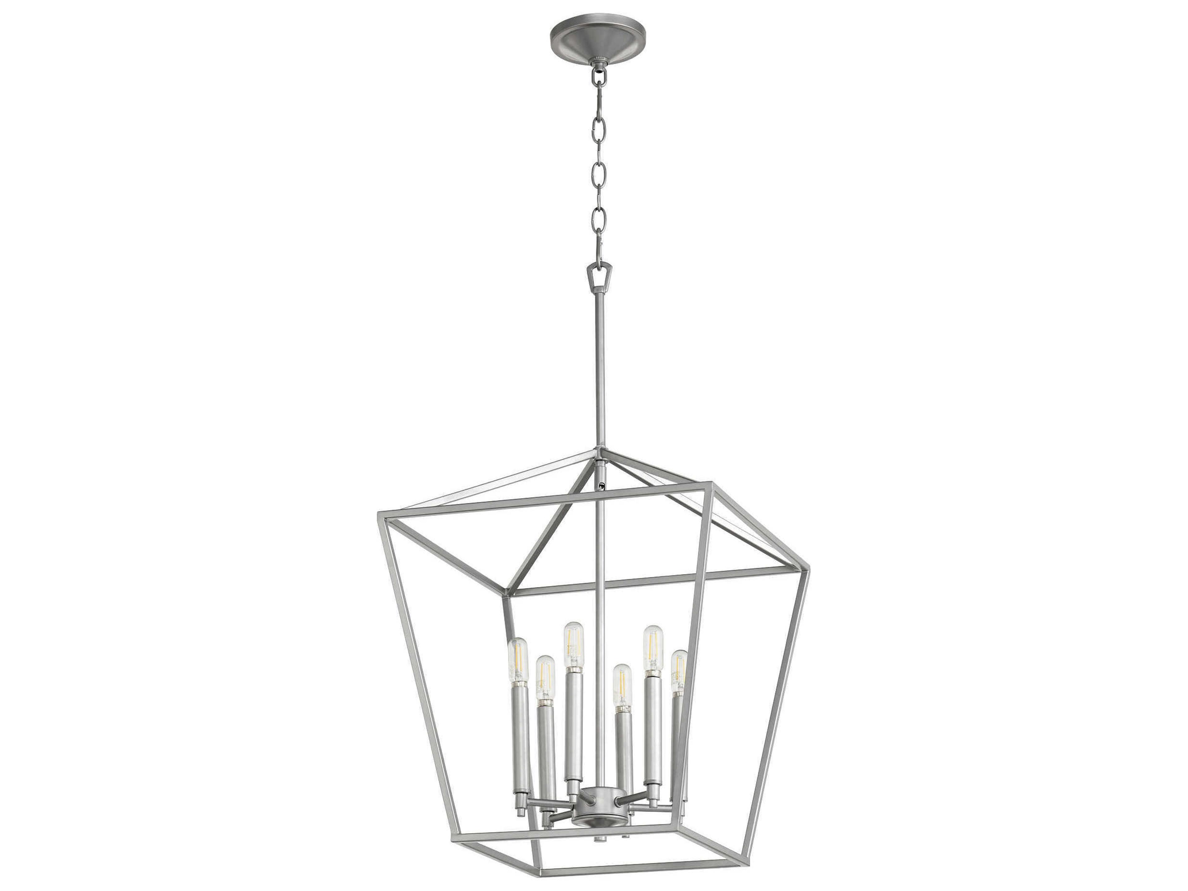 Quorum Gabriel 6-Light Classic Nickel Candelabra Chandelier