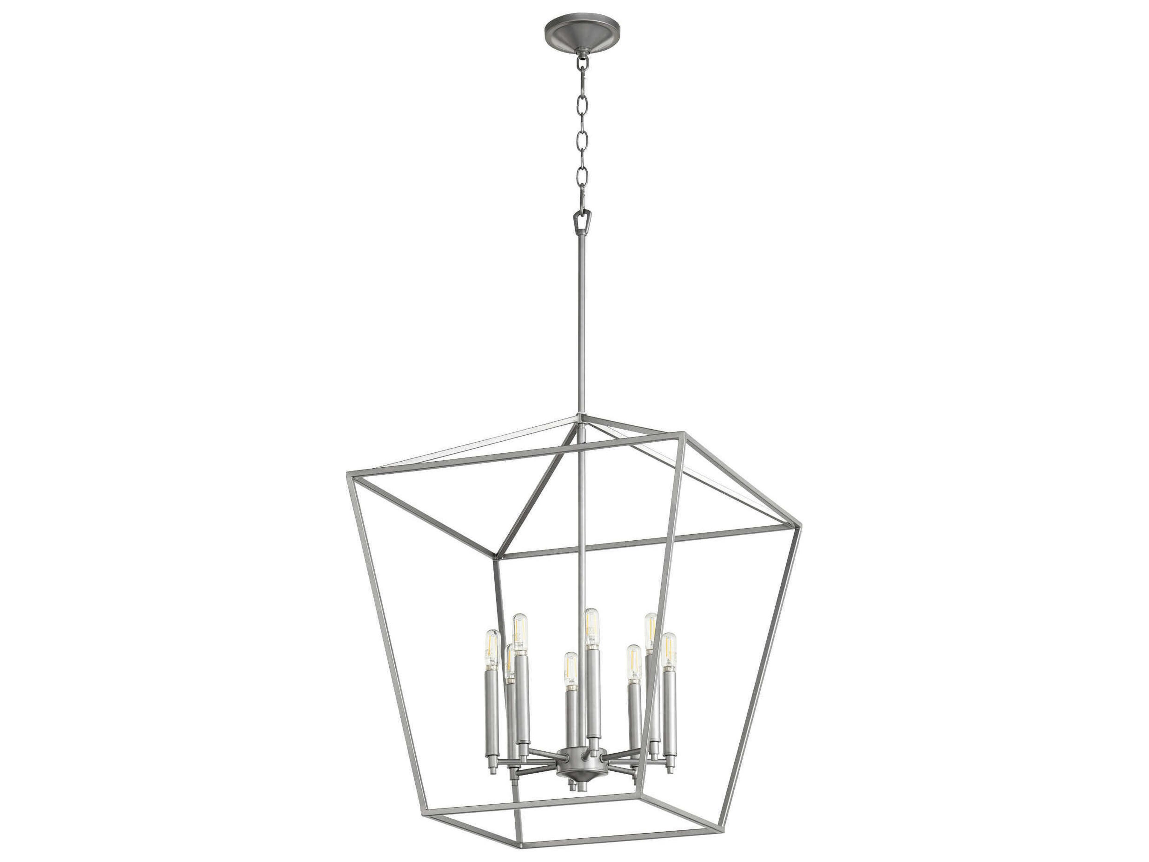 Quorum Gabriel 8-Light Classic Nickel Candelabra Chandelier