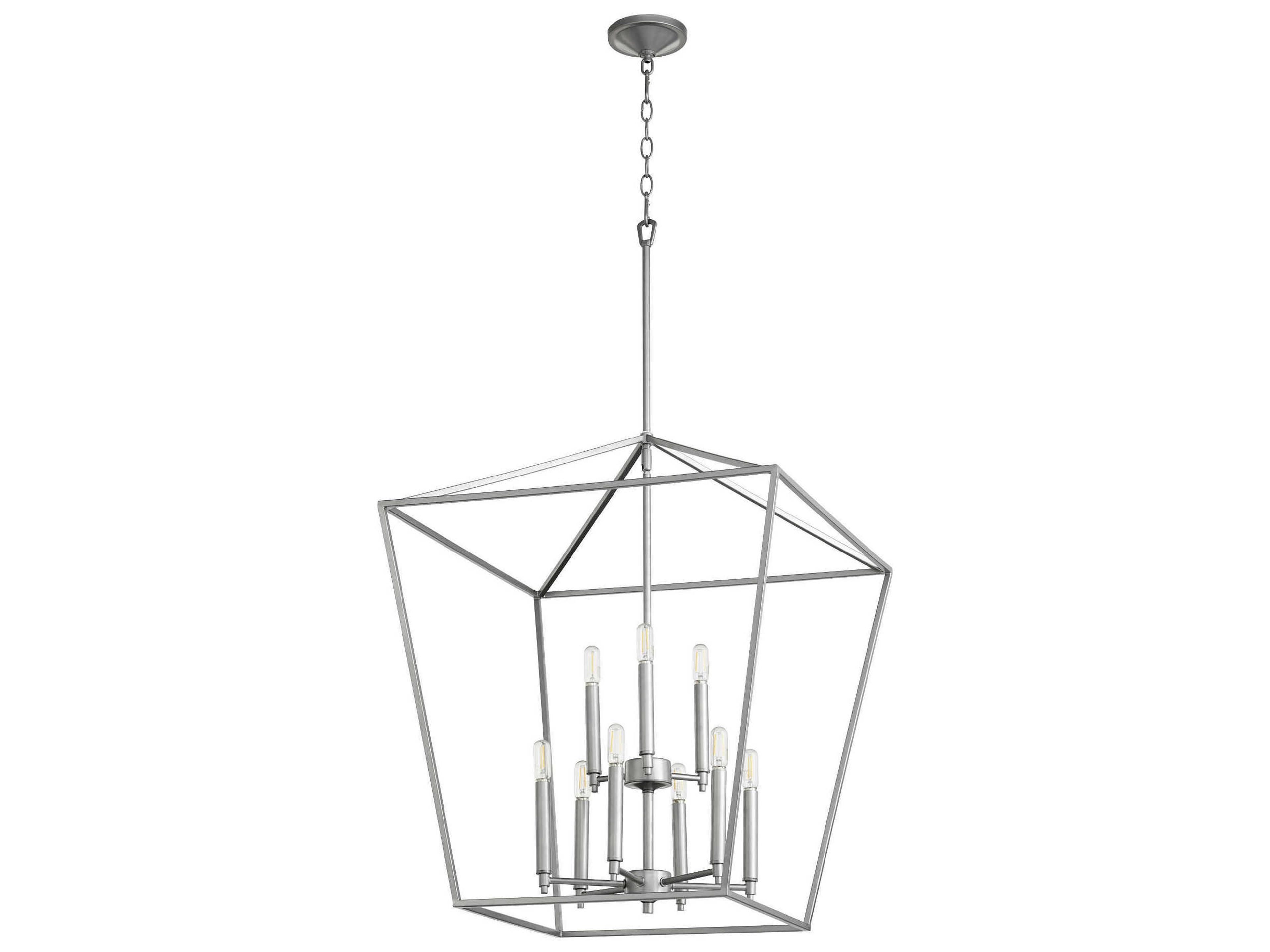 Quorum Gabriel 9-Light Classic Nickel Candelabra Tiered Chandelier