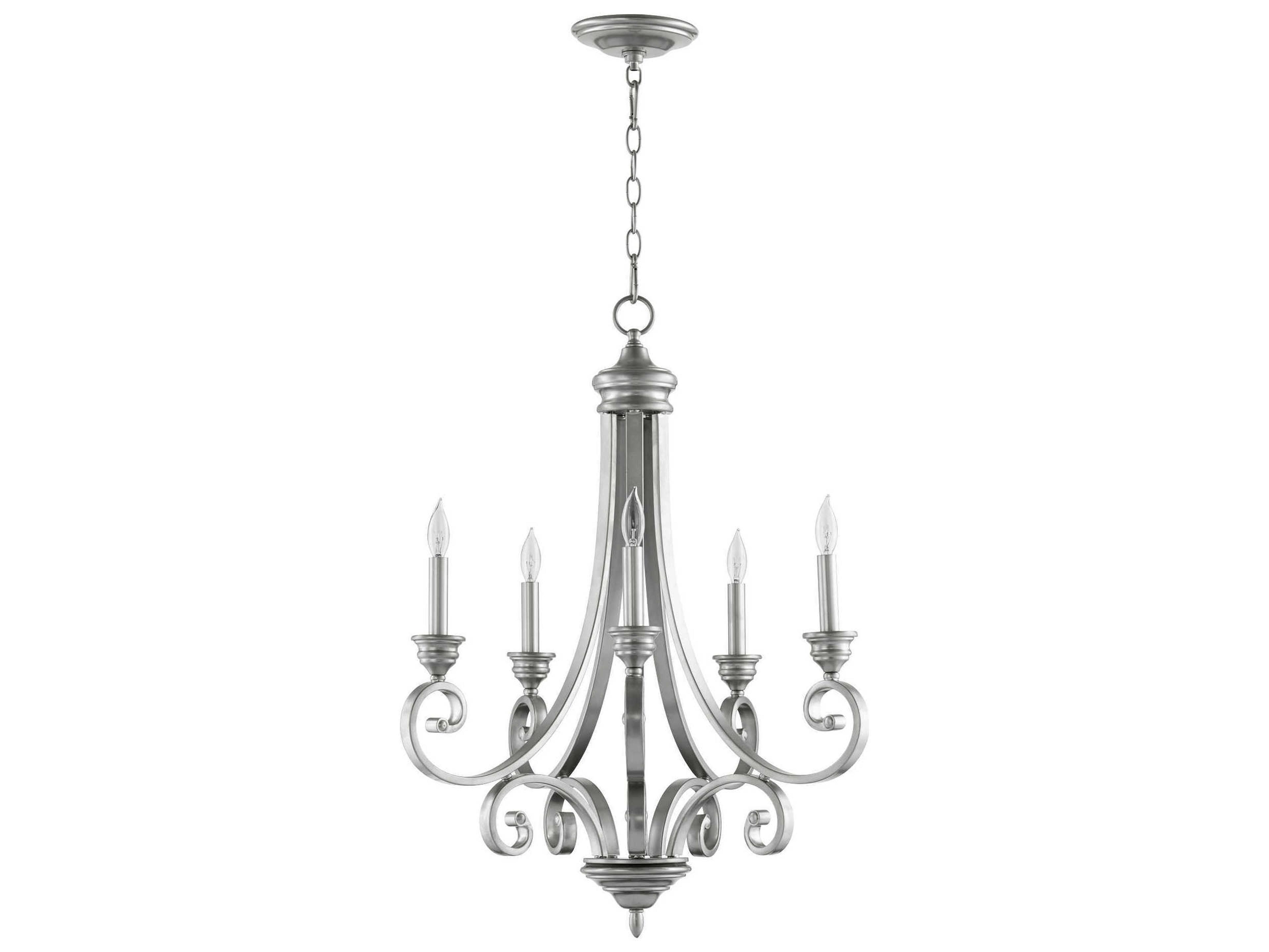 Quorum Bryant 5-Light Classic Nickel Candelabra Chandelier
