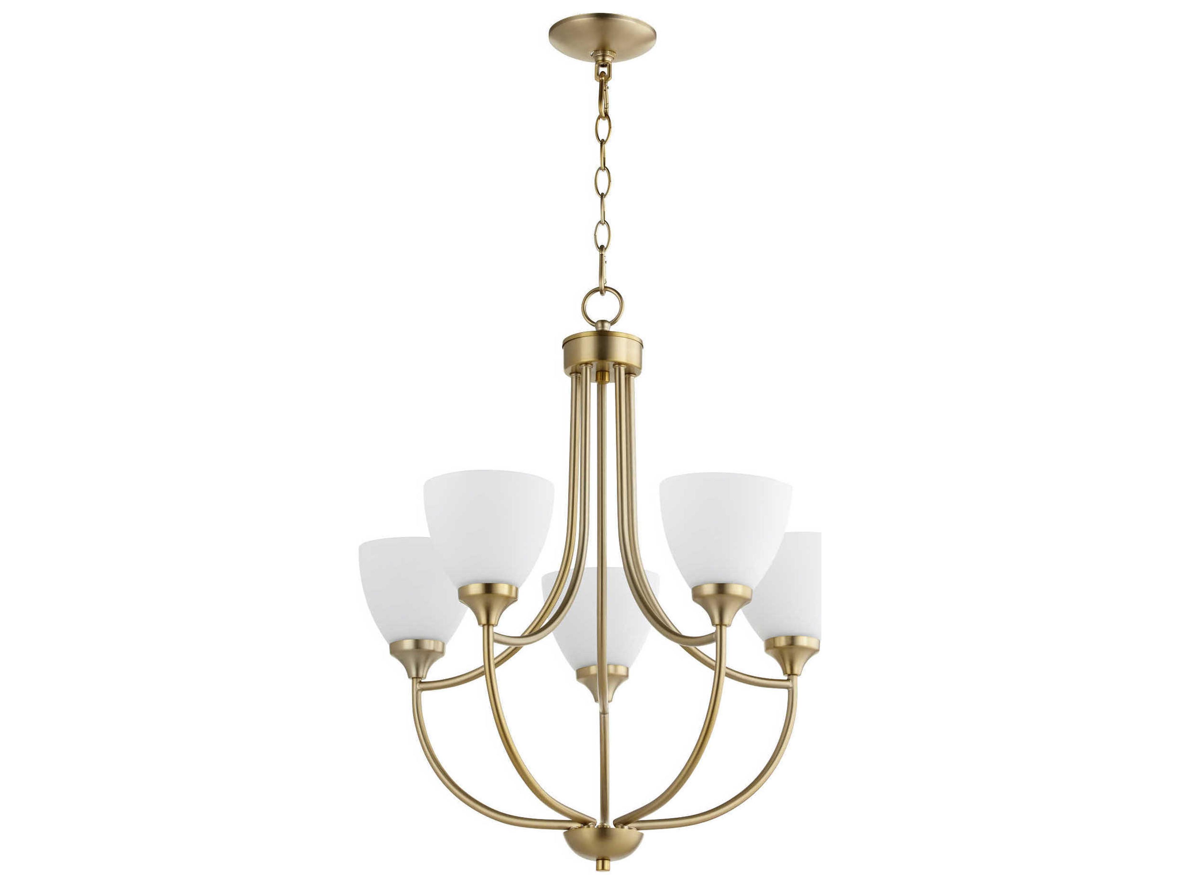 Quorum Enclave 5-Light Aged Brass Bell Chandelier